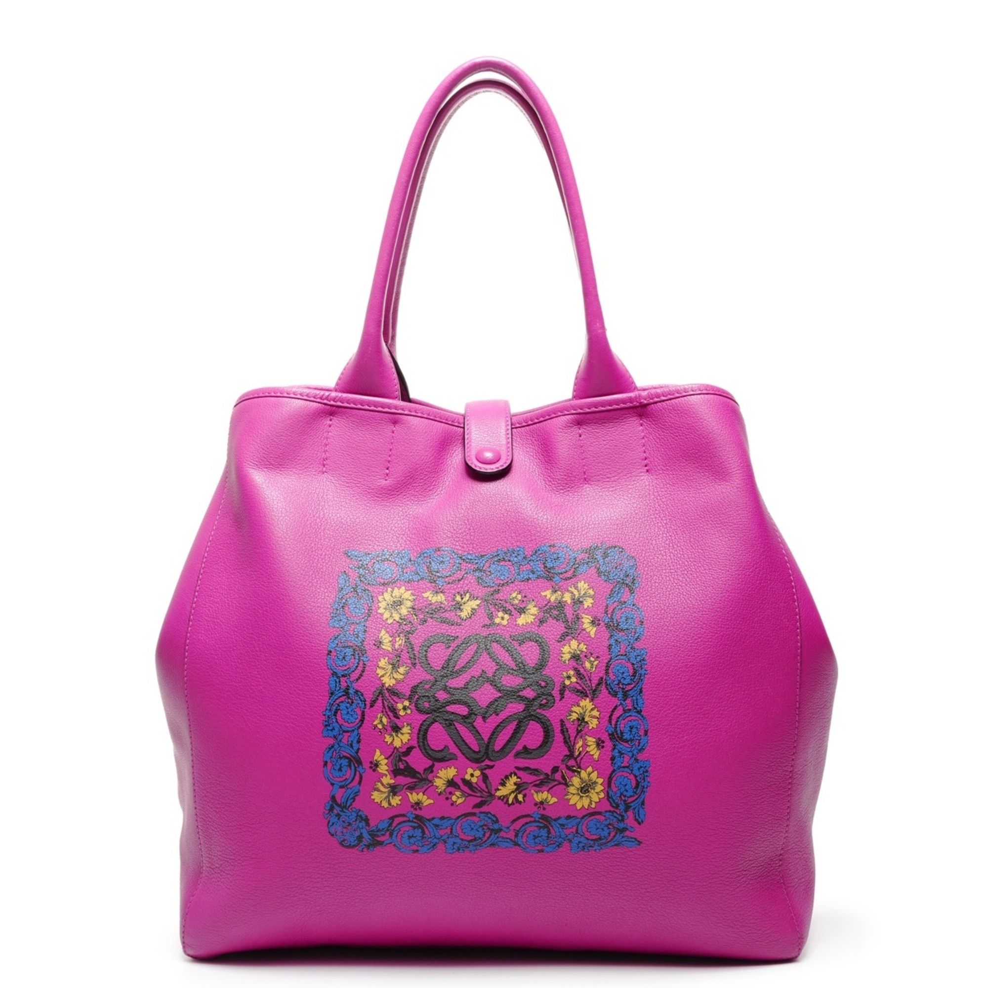Loewe LOEWE Anagram Leather Tote Bag in Purple Size ONE SIZE - 1 Thumbnail