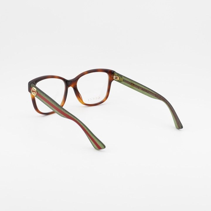 Gucci Gucci GG0038O 002 Eyeglasses Havana 54mm Square Frame Size ONE SIZE - 4 Thumbnail