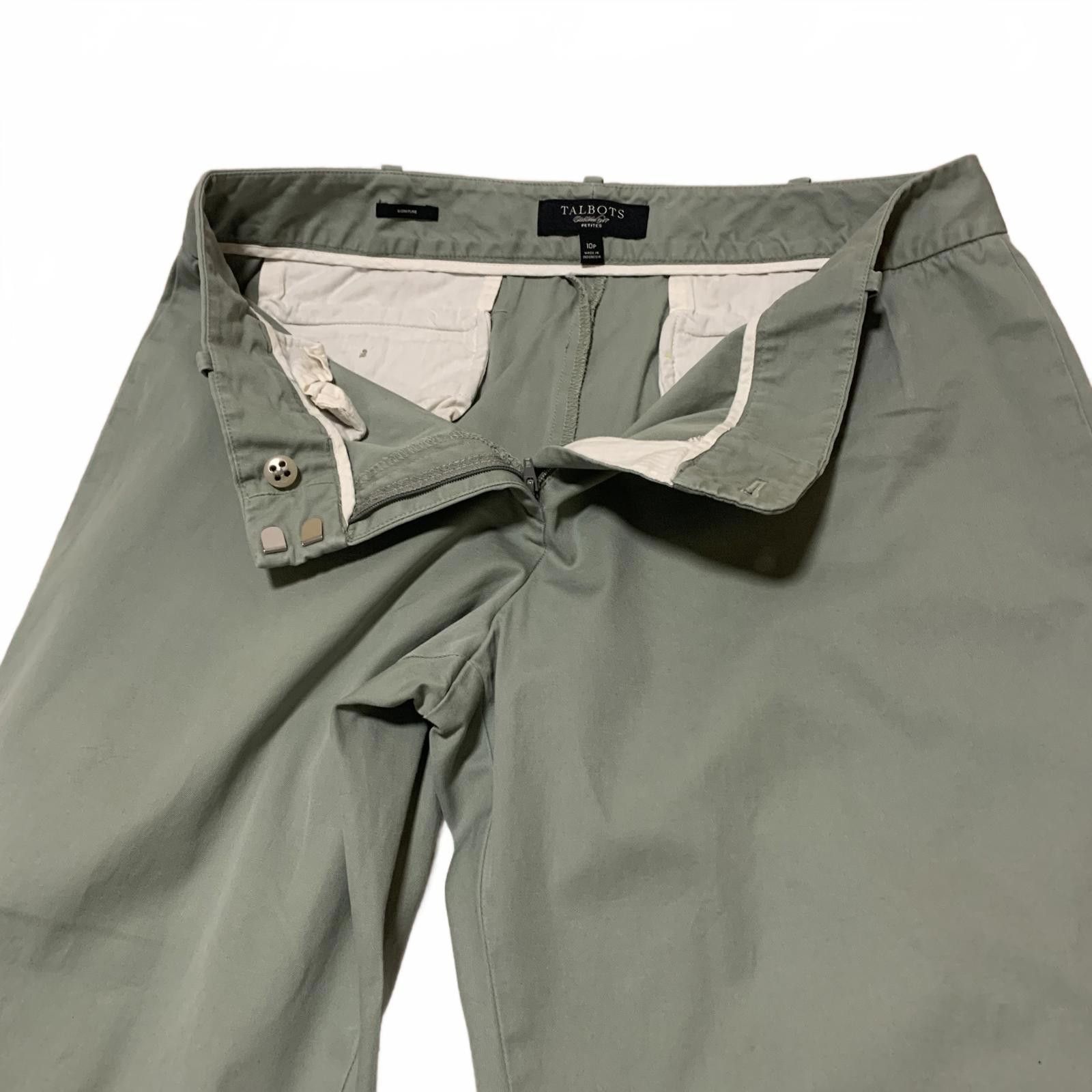 Other Talbots Women's Petites 10P Olive Green Cropped Pants Size 32" / US 10 / IT 46 - 12 Thumbnail