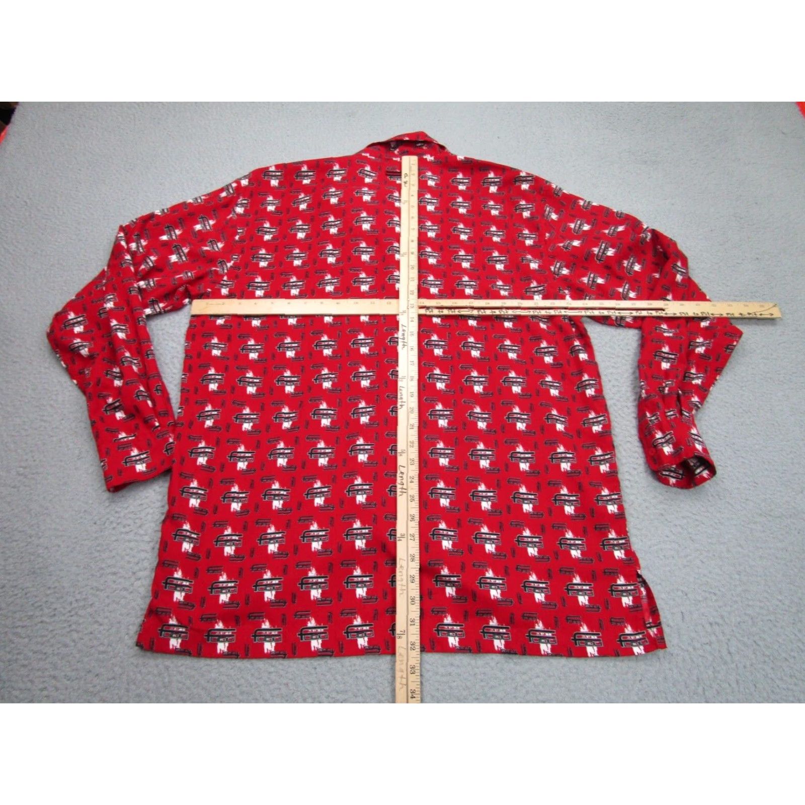 Fubu VINTAGE FUBU Graphic Print Long Sleeve Button-Up Shirt Mens Large Red 2000s Hip Hop Anime Size US L / EU 52-54 / 3 - 6 Thumbnail