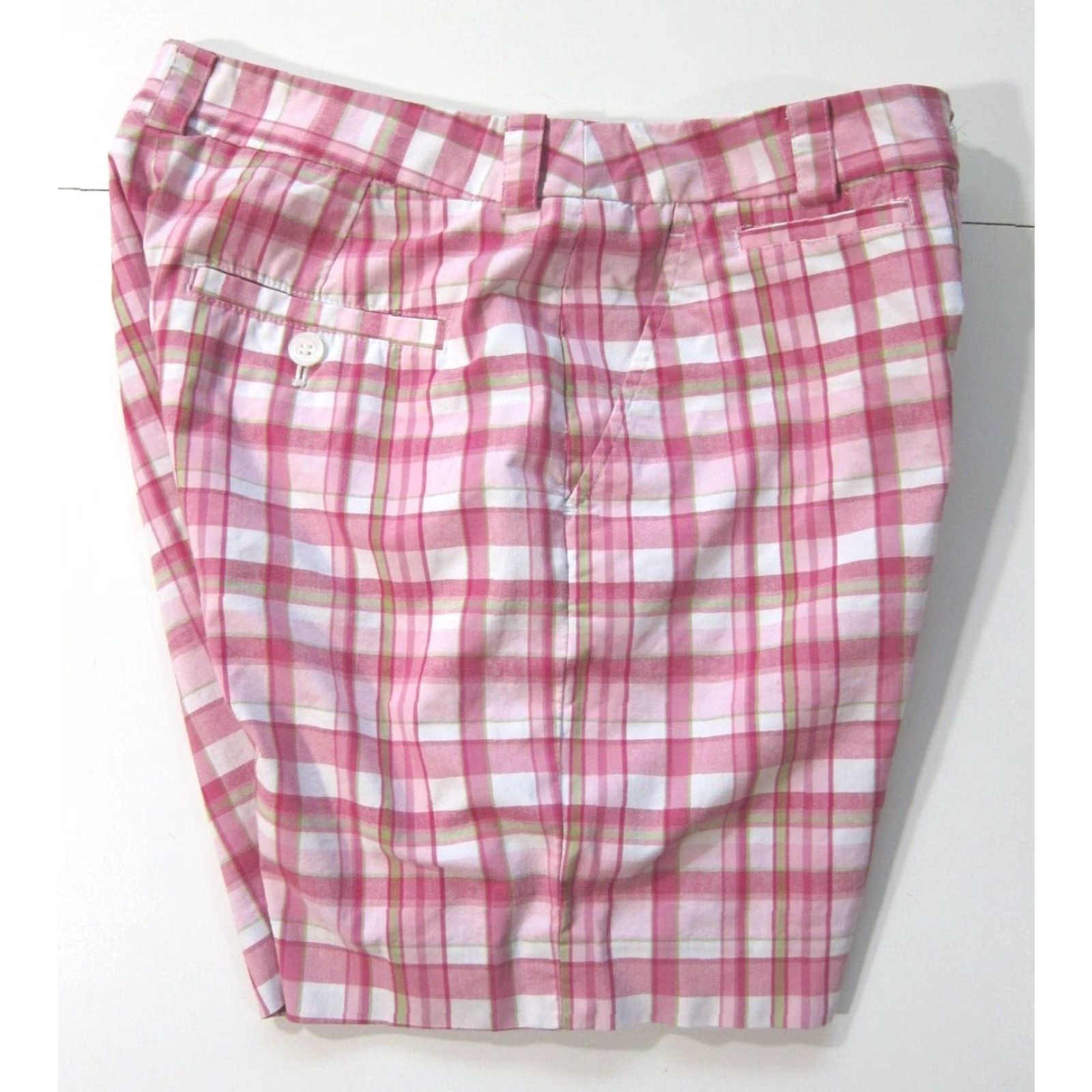 Jones New York Jones New York Signature Cotton Stretch Pink Plaid Flat Front Chino Shorts 4/S Pink 28" waist Women Size 28" / US 6 / IT 42 - 7 Thumbnail