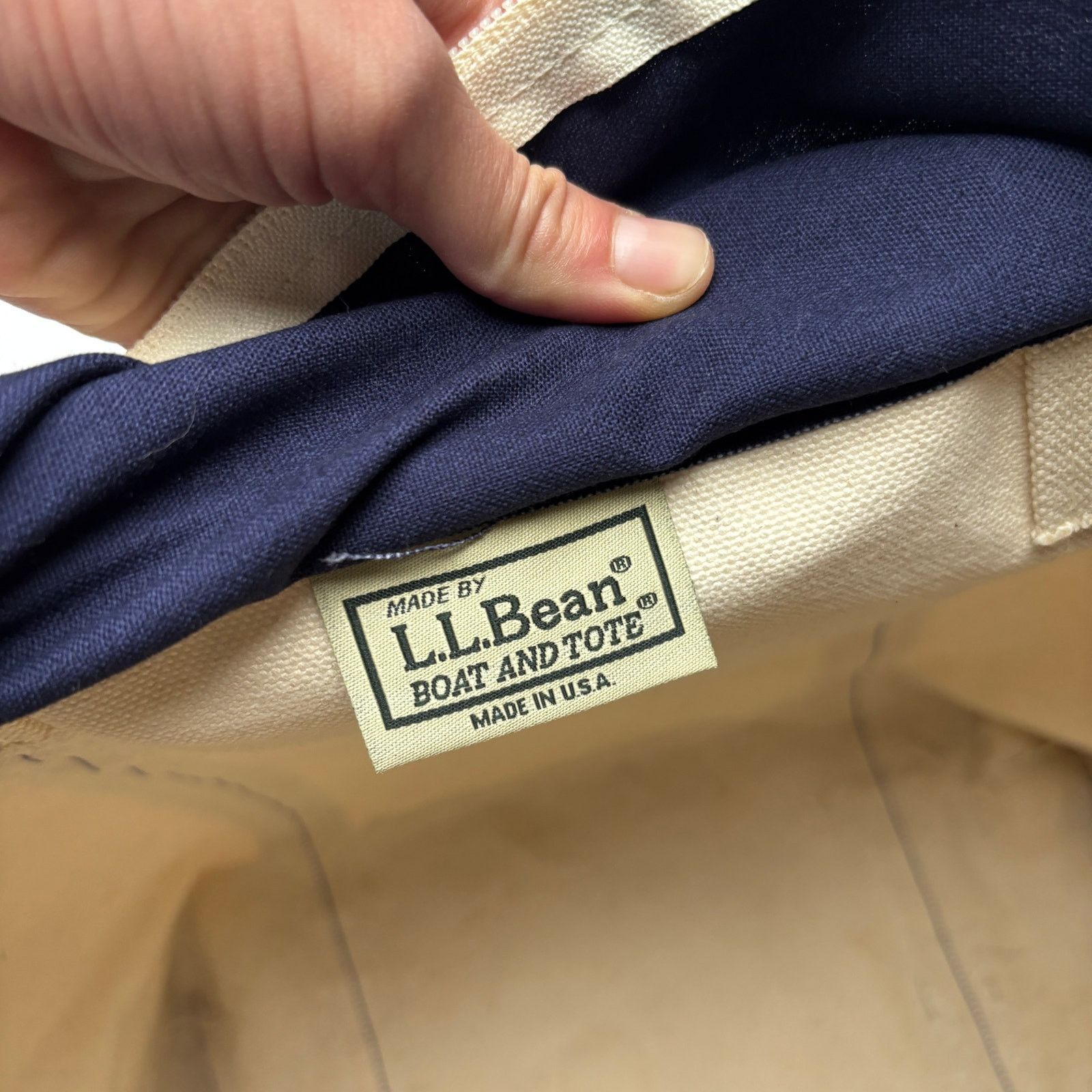 L.L. Bean Vintage 90s LL Bean Boat and Tote Canvas Bag Beach Grocery Size ONE SIZE - 10 Thumbnail