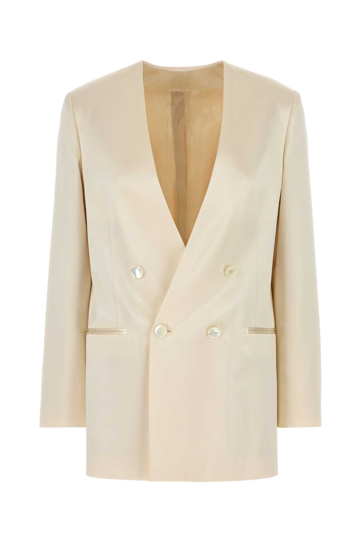 Alberta Ferretti Ivory Satin Blazer Size XS / US 0-2 / IT 36-38 - 1 Thumbnail