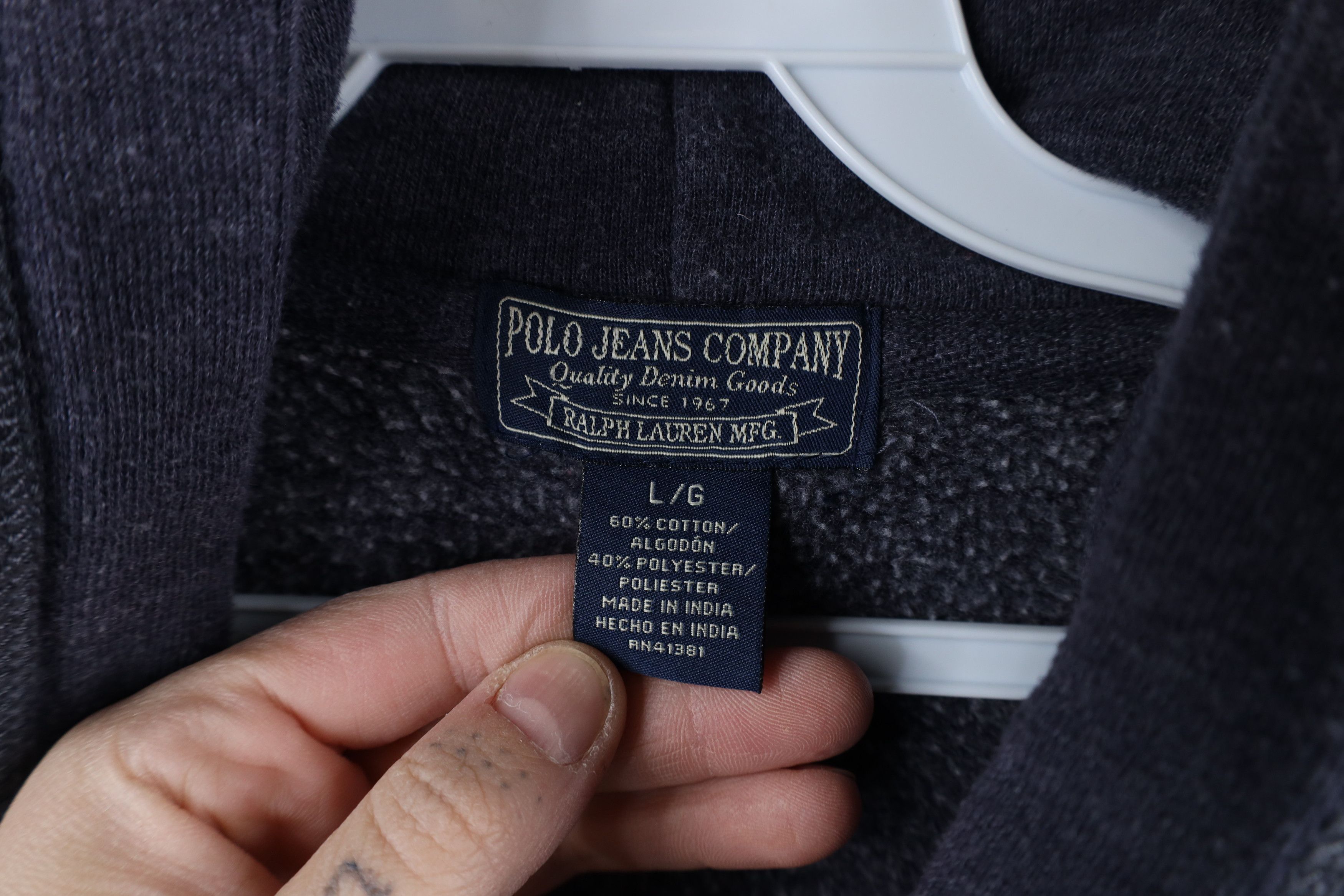 Ralph Lauren × Vintage Vintage 90s Ralph Lauren Spell Full Zip Hoodie Sweatshirt Size L / US 10 / IT 46 - 9 Thumbnail