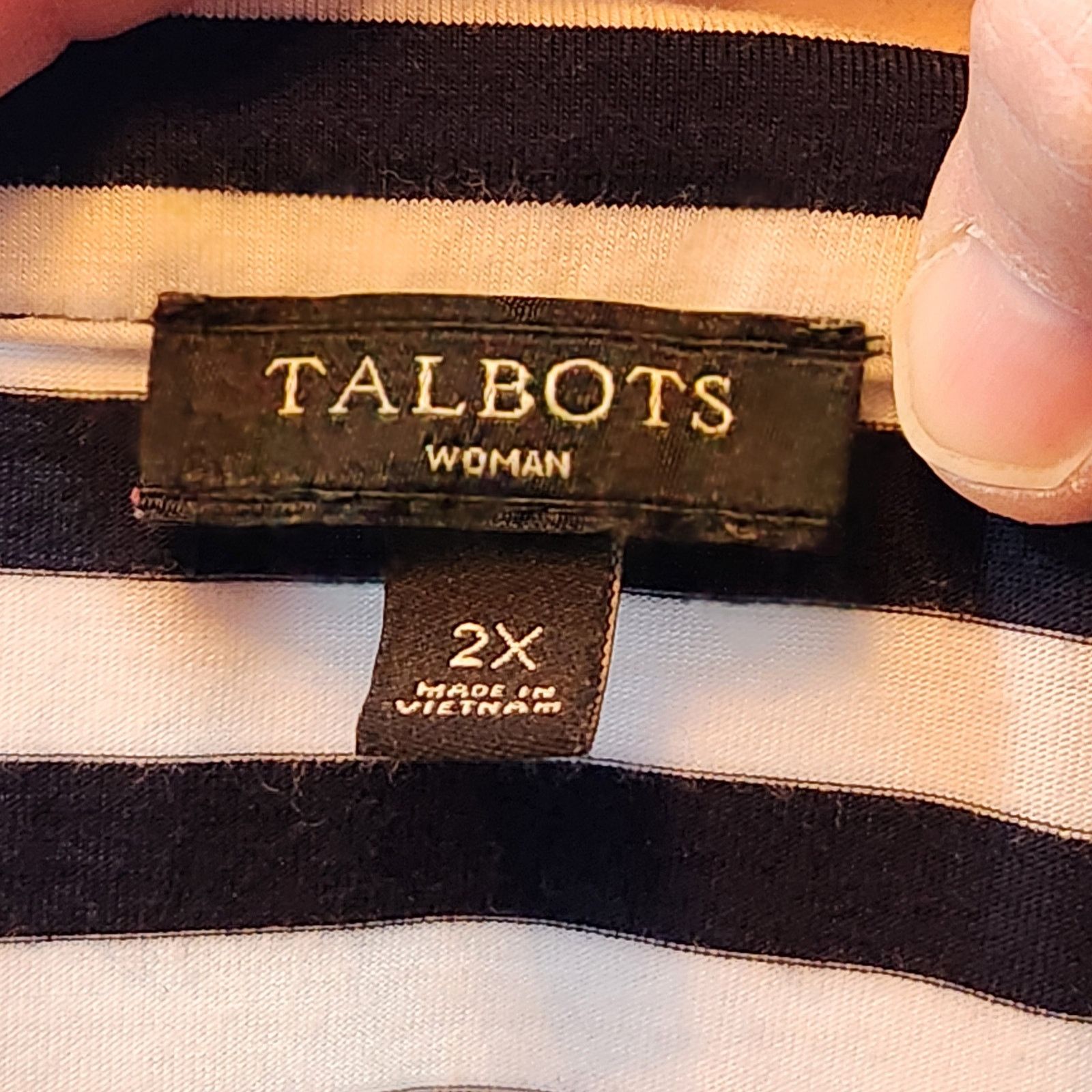 Talbots Talbots Woman Plus Size 2X 18W 20W Top Navy White Blouse Size XXL / US 16-18 / IT 52-54 - 5 Thumbnail