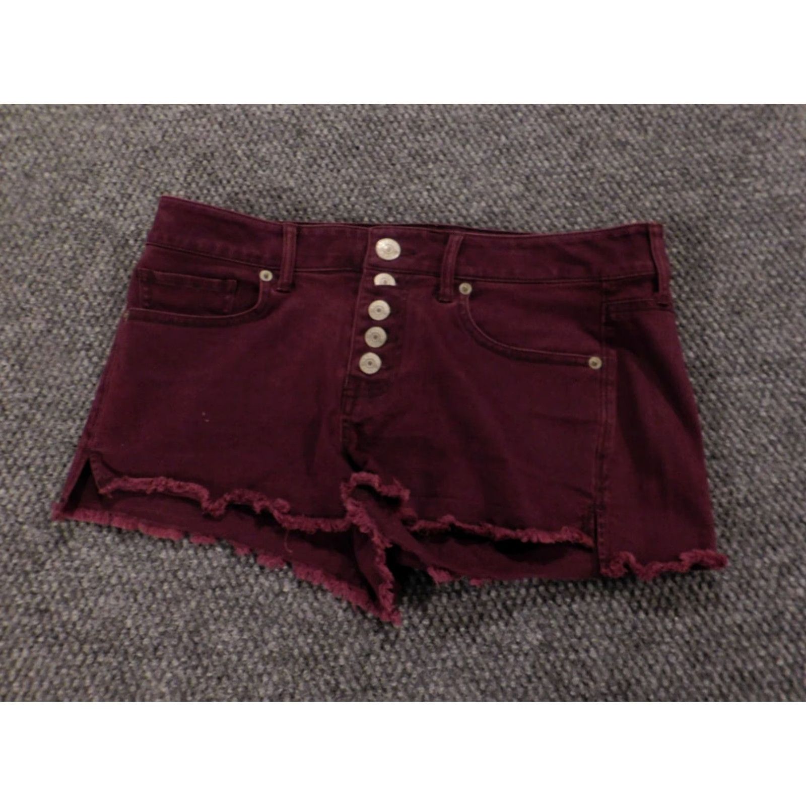 Express Express Womens Shorts 4 Purple Cut-Off Button Stretch Knit Cotton Blend Zipper Flat Front Classic Casual Summer Regular Womens Size 27" / US 4 / IT 40 - 2 Thumbnail