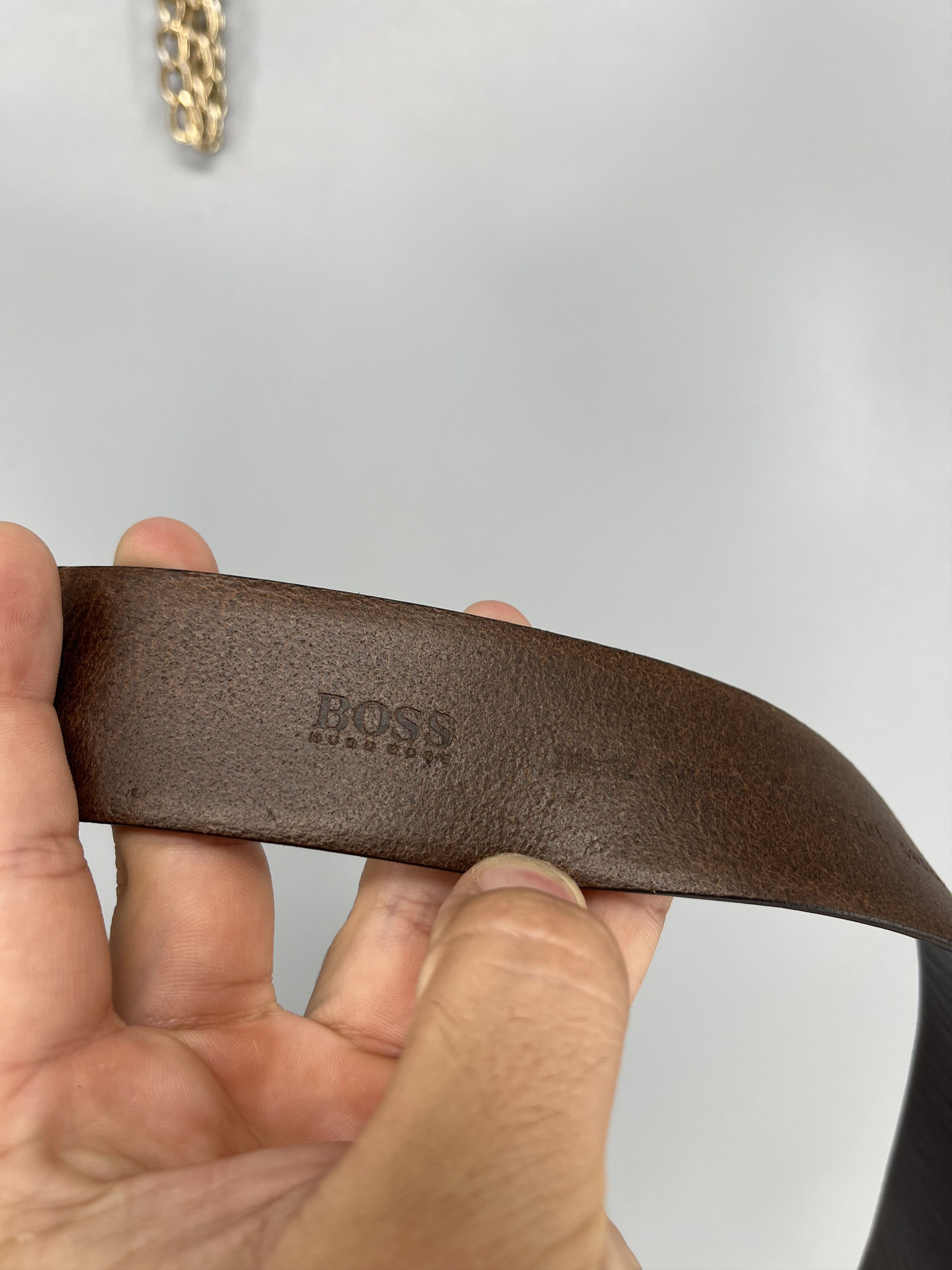 Hugo Boss Hugo Boss Brandon Handmade Dark Brown Leather Belt Men's Size ONE SIZE - 14 Thumbnail