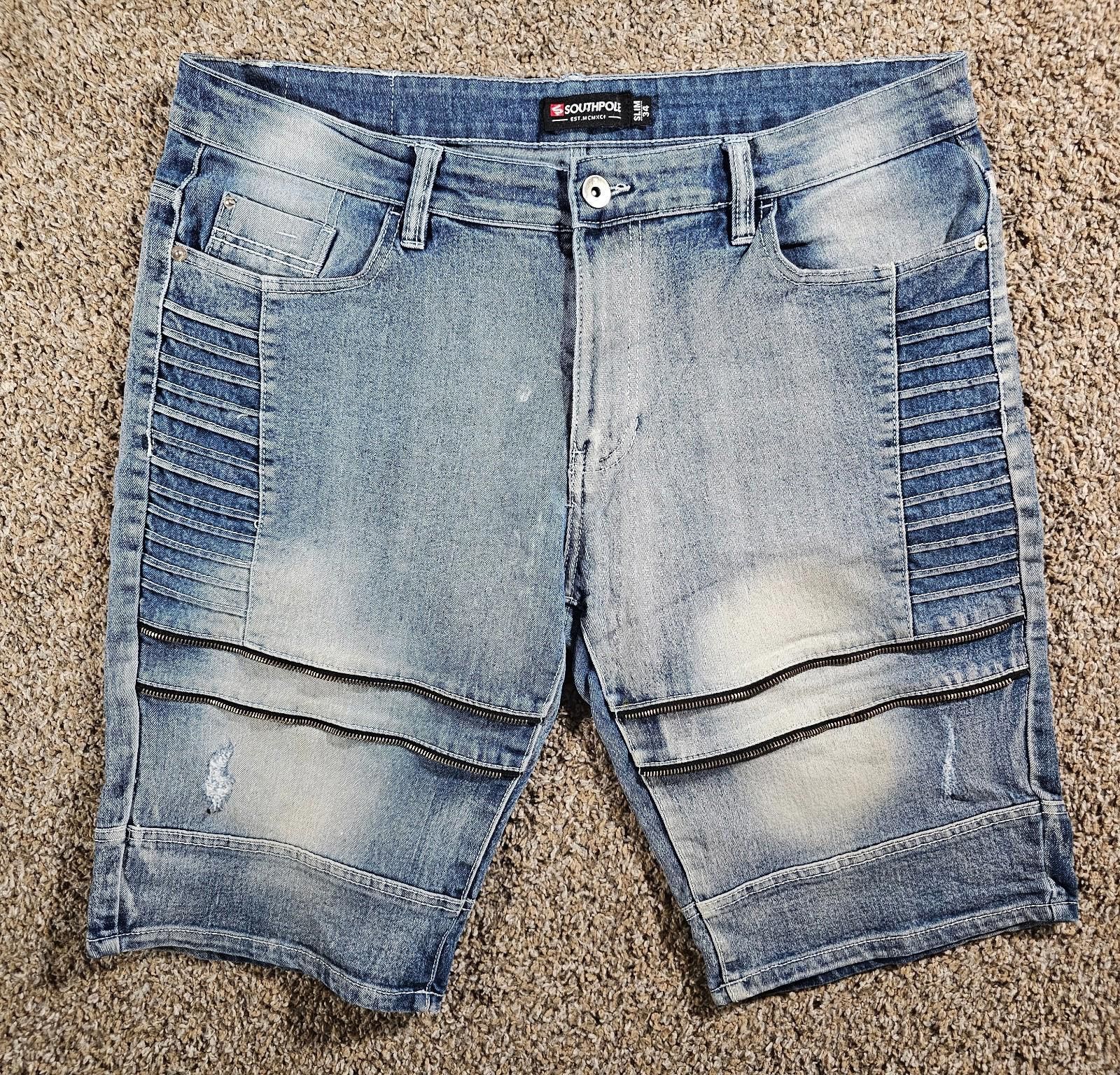 Southpole Southpole Slim 34 Jean Zipper Shorts Size US 34 / EU 50 - 1 Thumbnail
