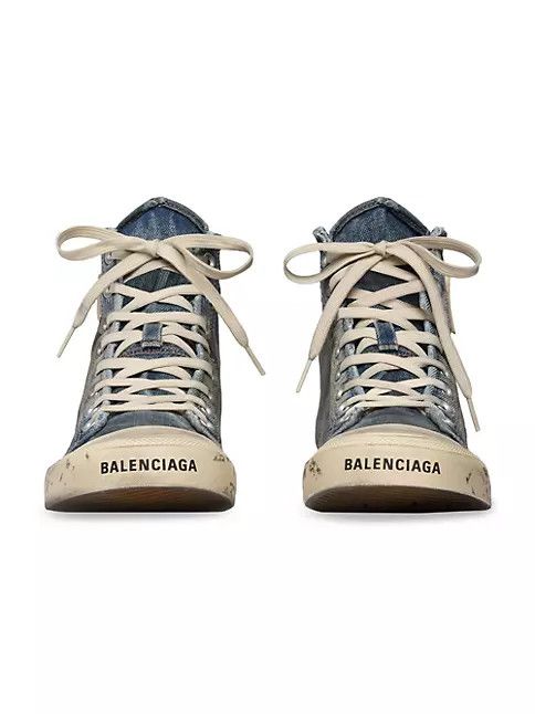 Balenciaga o1mt1gz0924 Paris High Top Sneaker in Blue Size US 5.5 / EU 38 - 3 Thumbnail
