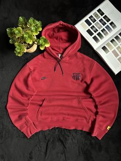 Nike FC Barcelona Hoodie Mens XL Football Soccer Sweatshirt Pullover Blue