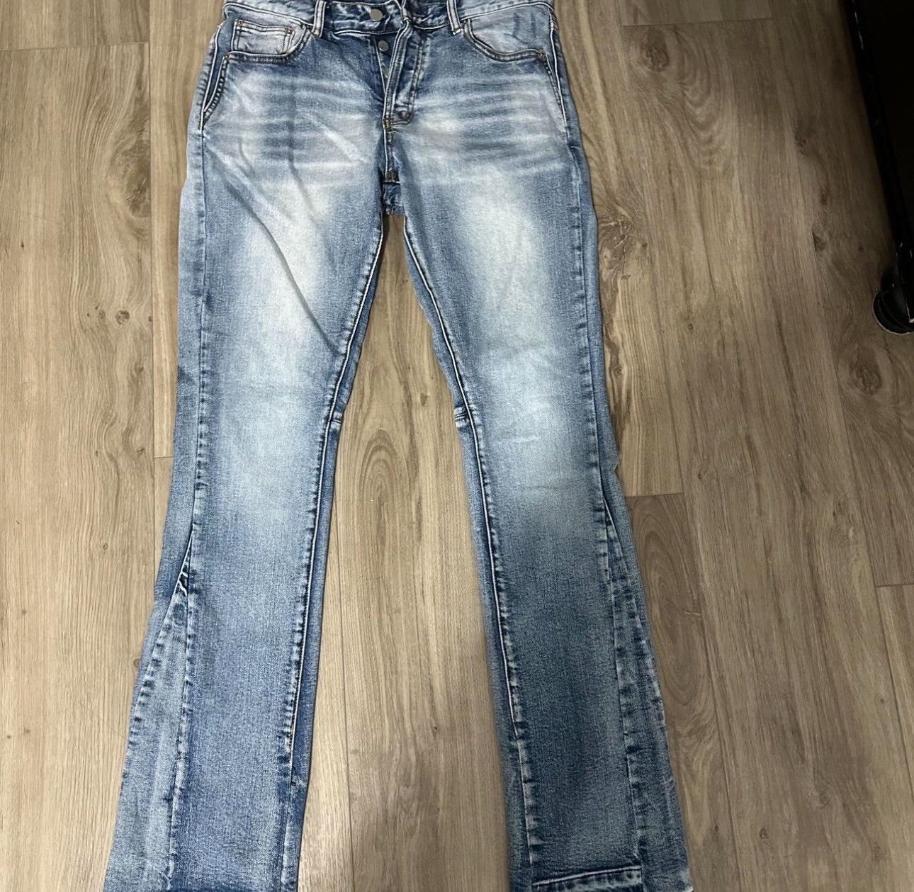 MNML Blue washed mnml stacked jeans Size US 30 / EU 46 - 1 Thumbnail