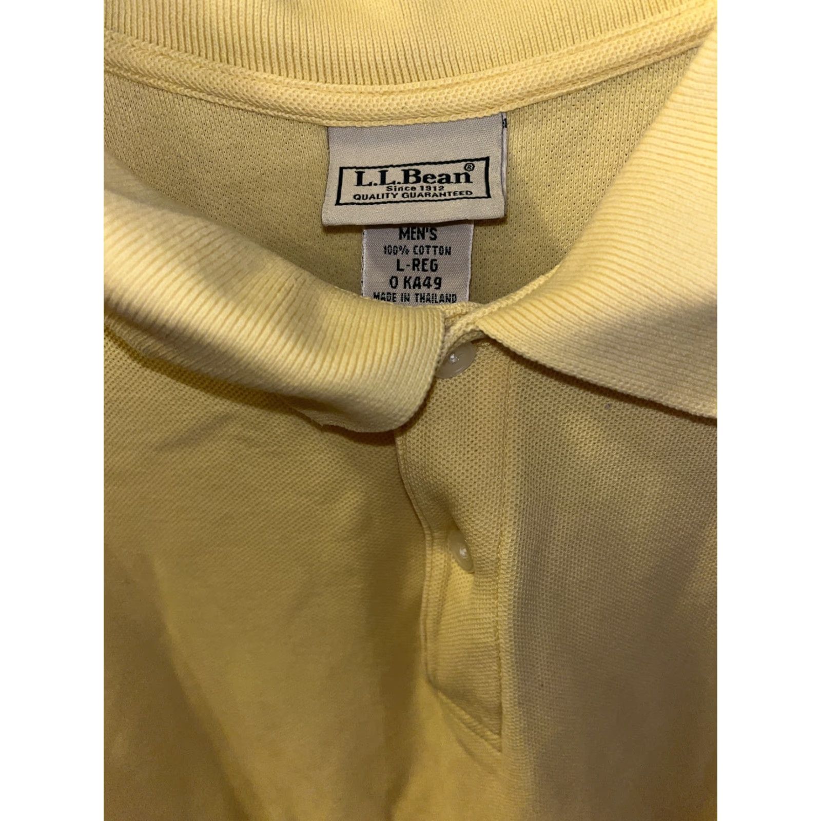 Vintage VINTAGE L.L. BEAN Men Polo Shirt Short Sleeve 100% Cotton Yellow Casual Outdoor Preppy Large Size US L / EU 52-54 / 3 - 2 Thumbnail