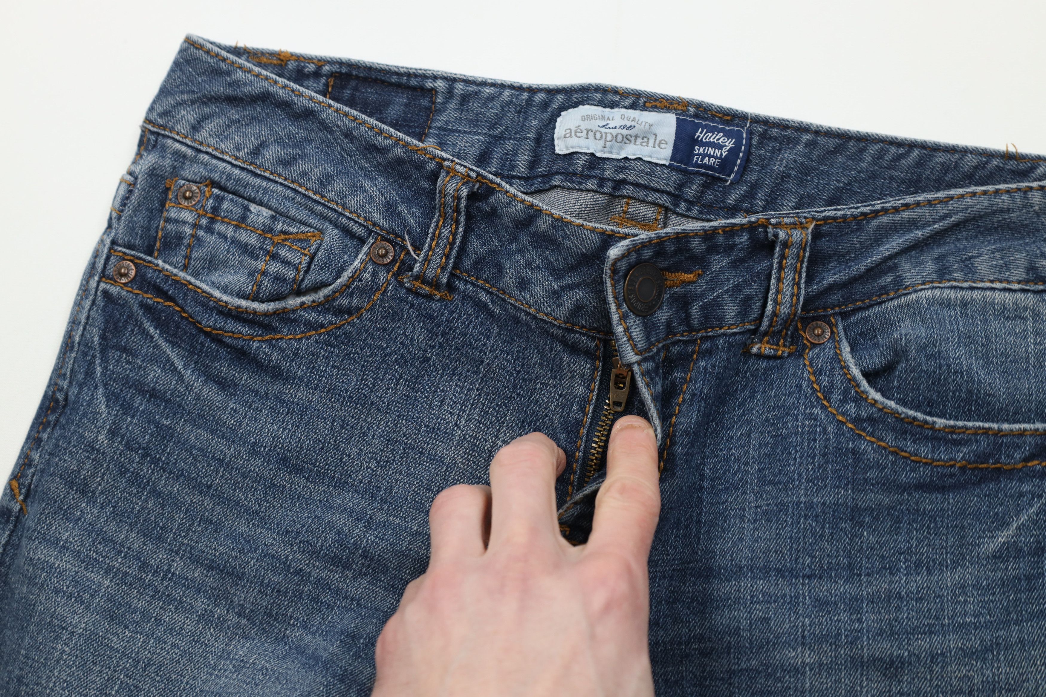 American Eagle Outfitters Vintage Y2K American Eagle Hailey Skinny Flared Jeans Blue Size 30" / US 8 / IT 44 - 7 Thumbnail