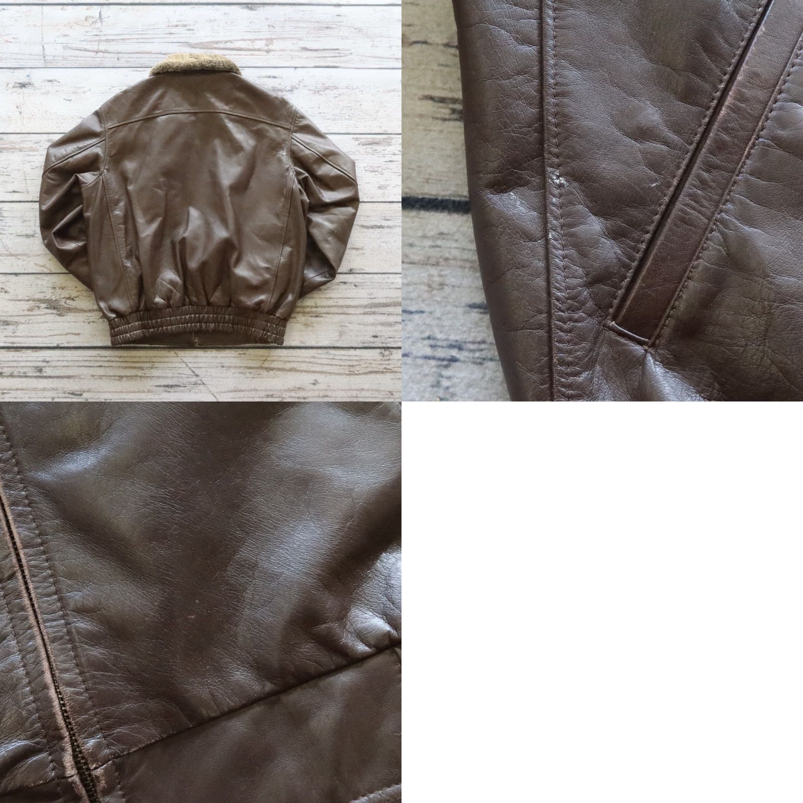 Vintage VINTAGE Johnson Leathers Bomber Jacket Mens Leather Brown 40 US Made USA Weekends? Size US XXS / EU 40 - 9 Thumbnail