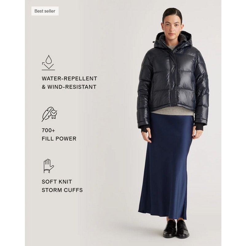 Quince QUINCE Down Cropped Puffer Jacket Black Size S NWT Size S / US 4 / IT 40 - 3 Thumbnail