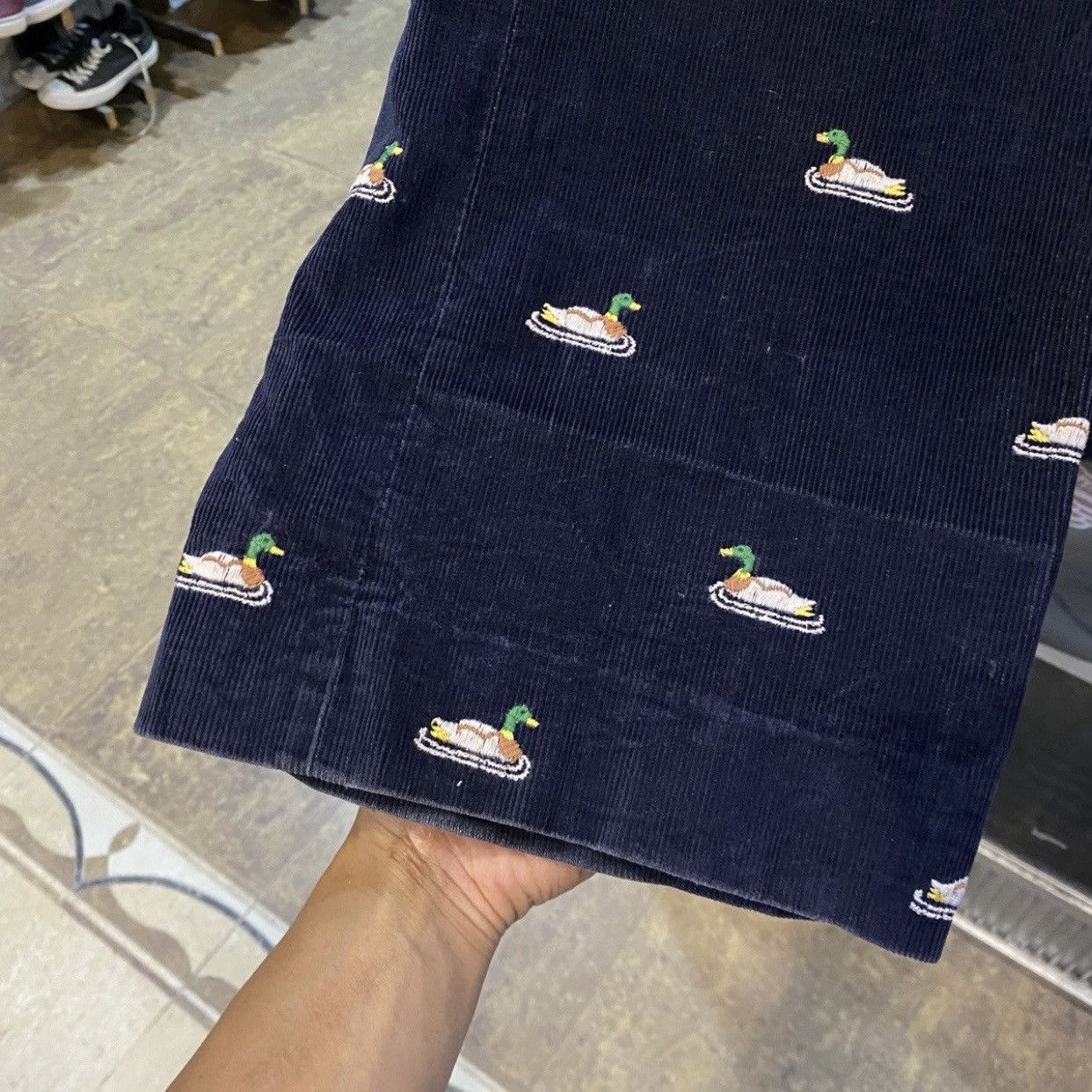 Other Asher Embroidered Corduroy Pants – Navy Duck Pattern Size US 38 / EU 54 - 7 Thumbnail