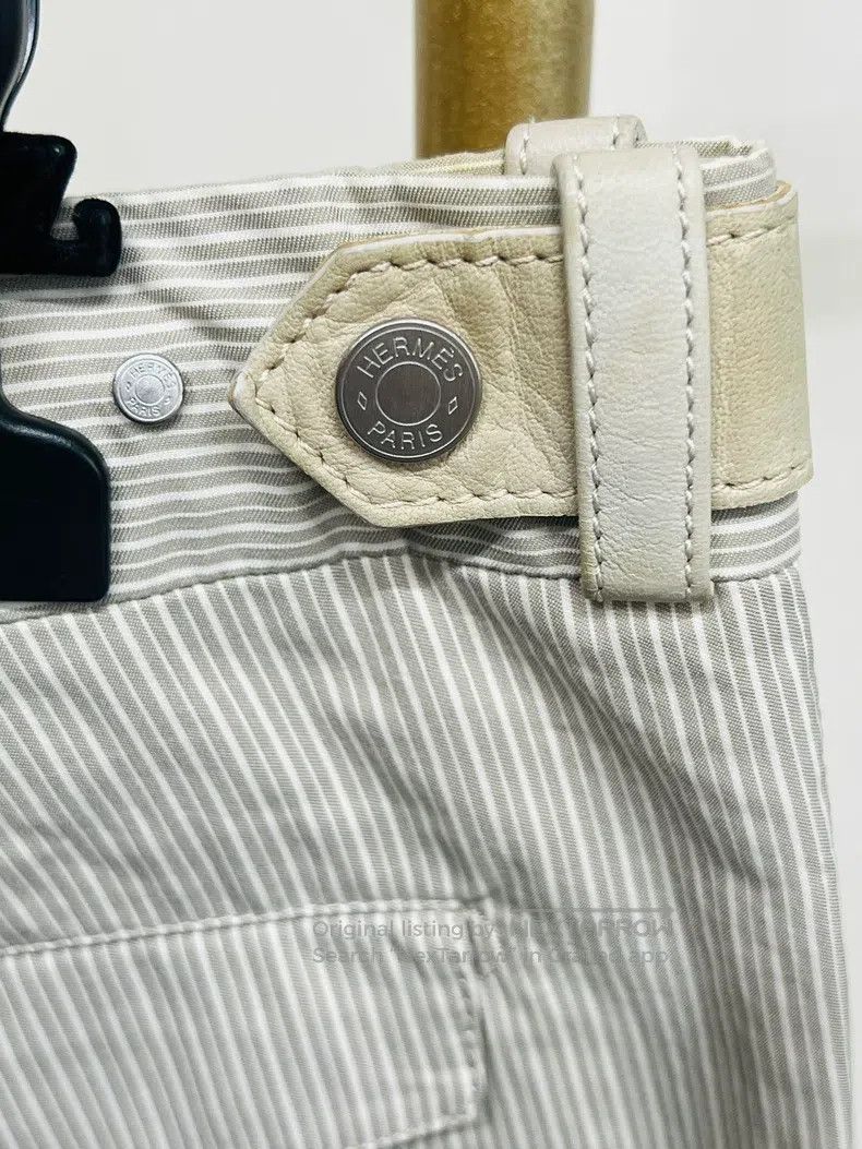 Hermes Hermes Striped casual pants, leather buckle adjustable wai Size US 34 / EU 50 - 3 Thumbnail