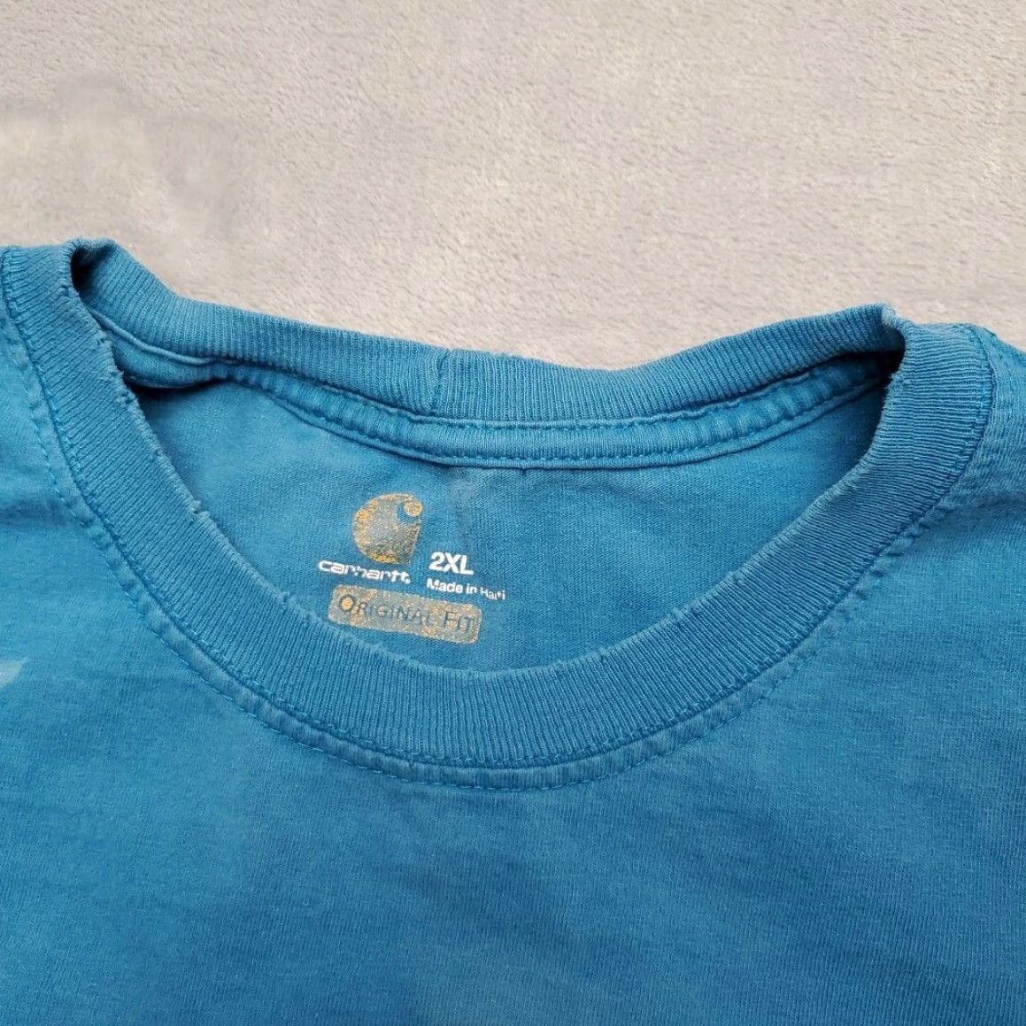 Carhartt VINTAGE Carhartt T Shirt Mens 2XL Blue Original Fit Faded Grunge Skate Y2K Pocket TEE Shirt Mens 2XL Blue Size US XXL / EU 58 / 5 - 4 Thumbnail