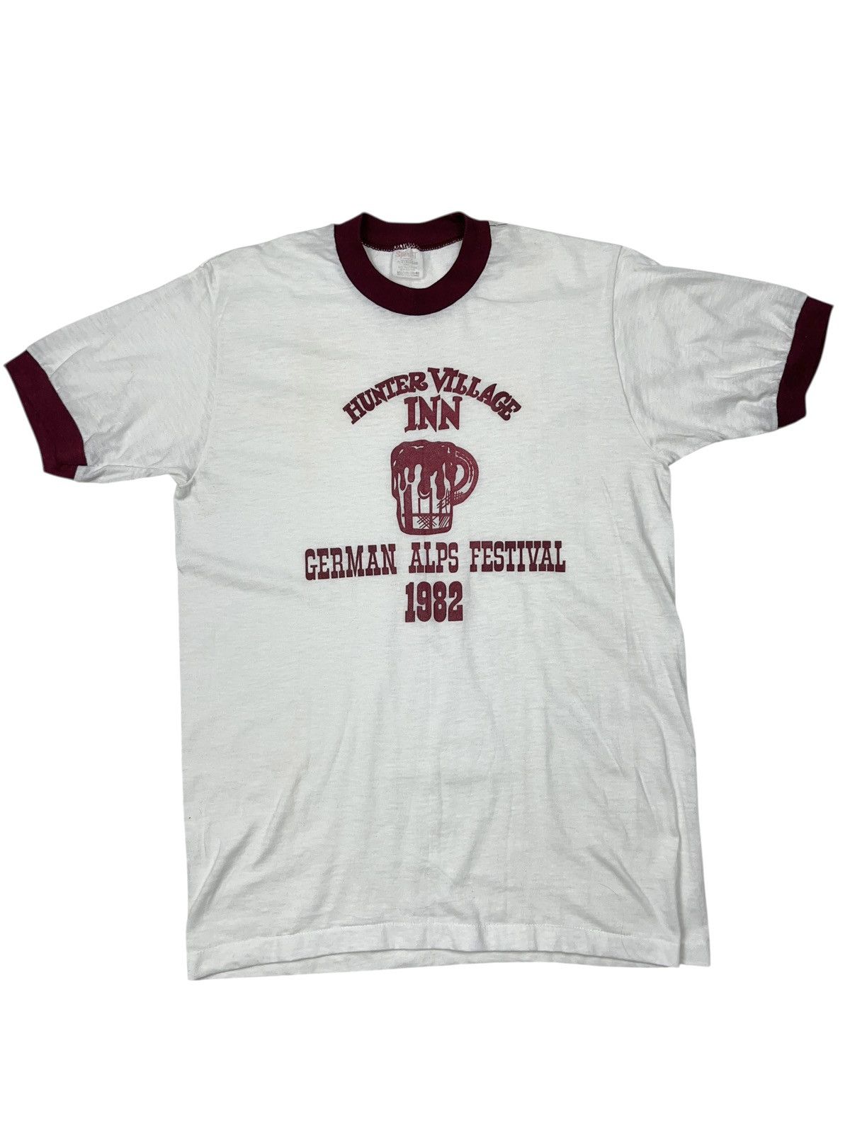 Vintage Vintage 1982 German Alps Festival Octoberfest Ringer T-shirt Size US M / EU 48-50 / 2 - 1 Thumbnail
