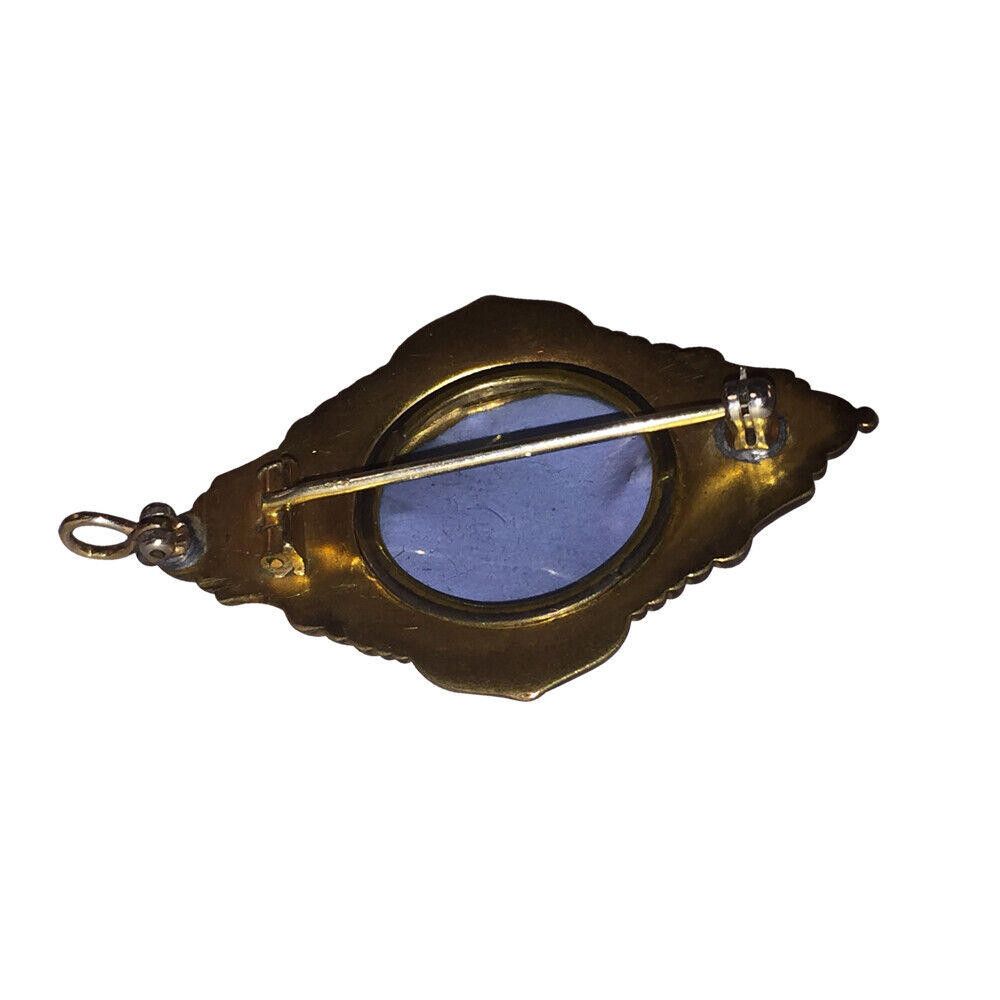 Designer Victorian Etruscan Inspired Brass Pendant Pin Locket Size ONE SIZE - 3 Thumbnail