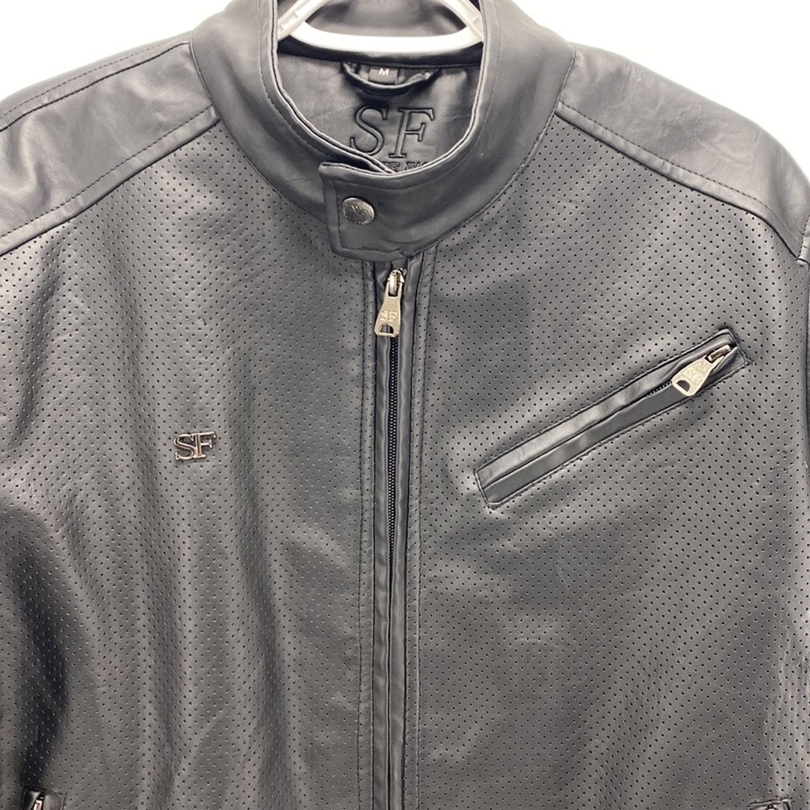 Other SF Superlative Fashion black moto jacket faux leather size M Size US M / EU 48-50 / 2 - 3 Thumbnail