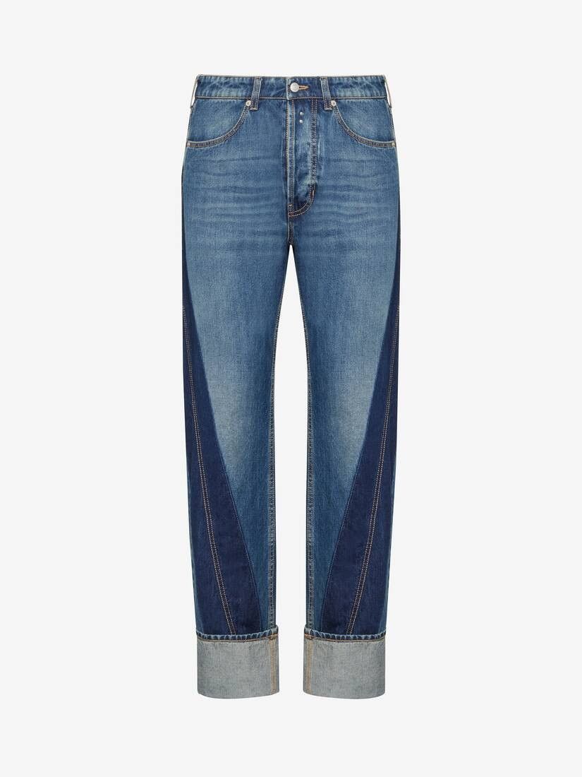 Alexander McQueen o1w1db10725 Twisted Stripe Jeans in Washed Blue Size US 36 / EU 52 - 3 Thumbnail