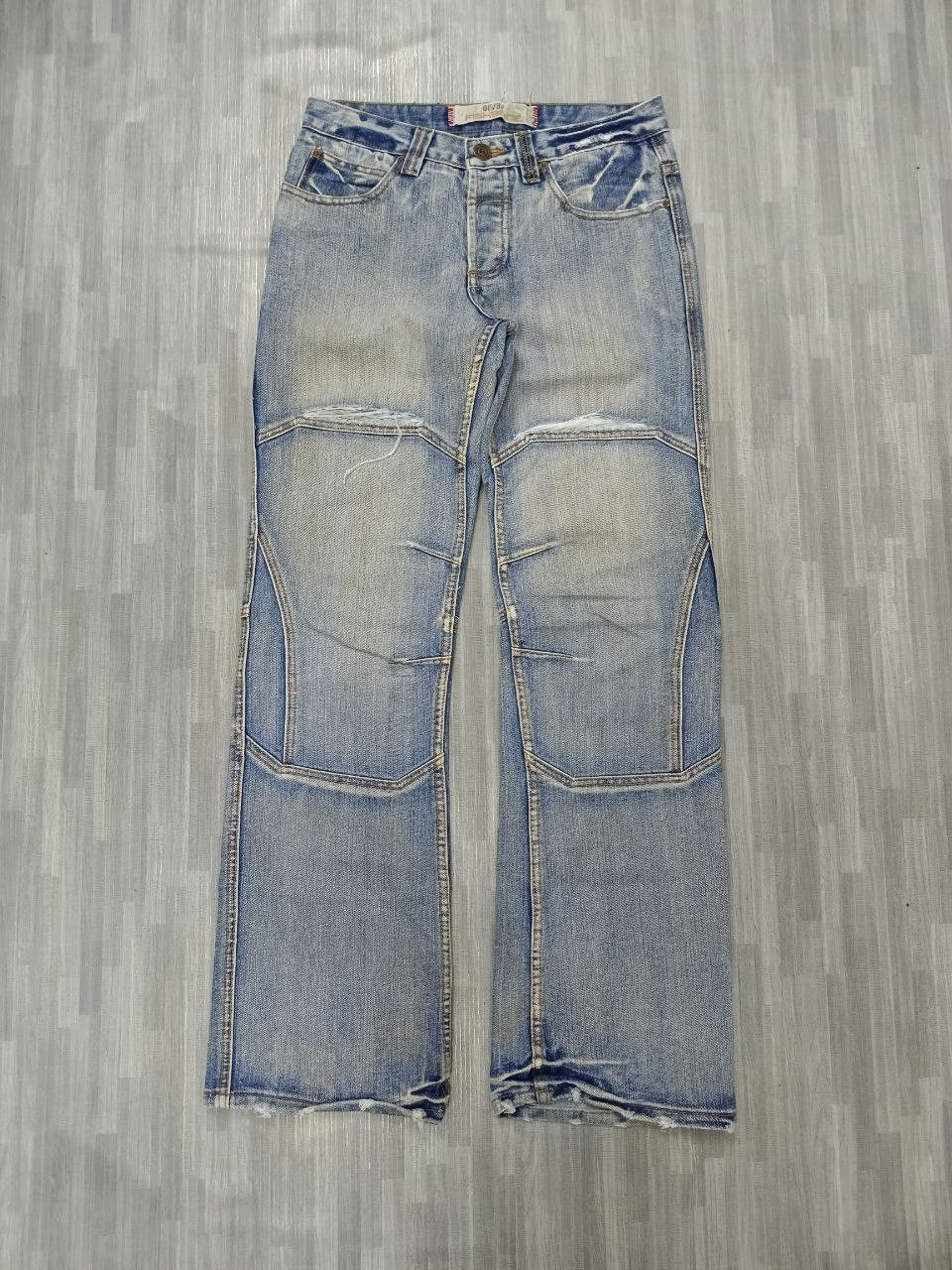 Japanese Brand FLARE RECONSTRUCTED FISHBONE DENIM PANTS Size US 29 - 2 Thumbnail
