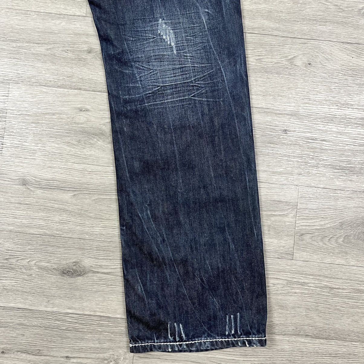 Other Blue Monkey Straight Leg Jeans Blue Denim Fleur De Lis Sz 36 Size US 36 / EU 52 - 11 Thumbnail