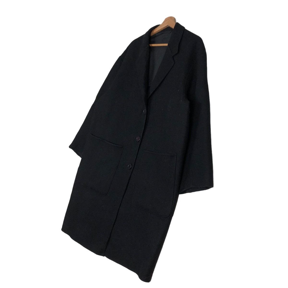 Japanese Brand 🔥Rich Black - Fly Coats Long Jacket Wool Uniqlo Undercover Size US L / EU 52-54 / 3 - 2 Thumbnail