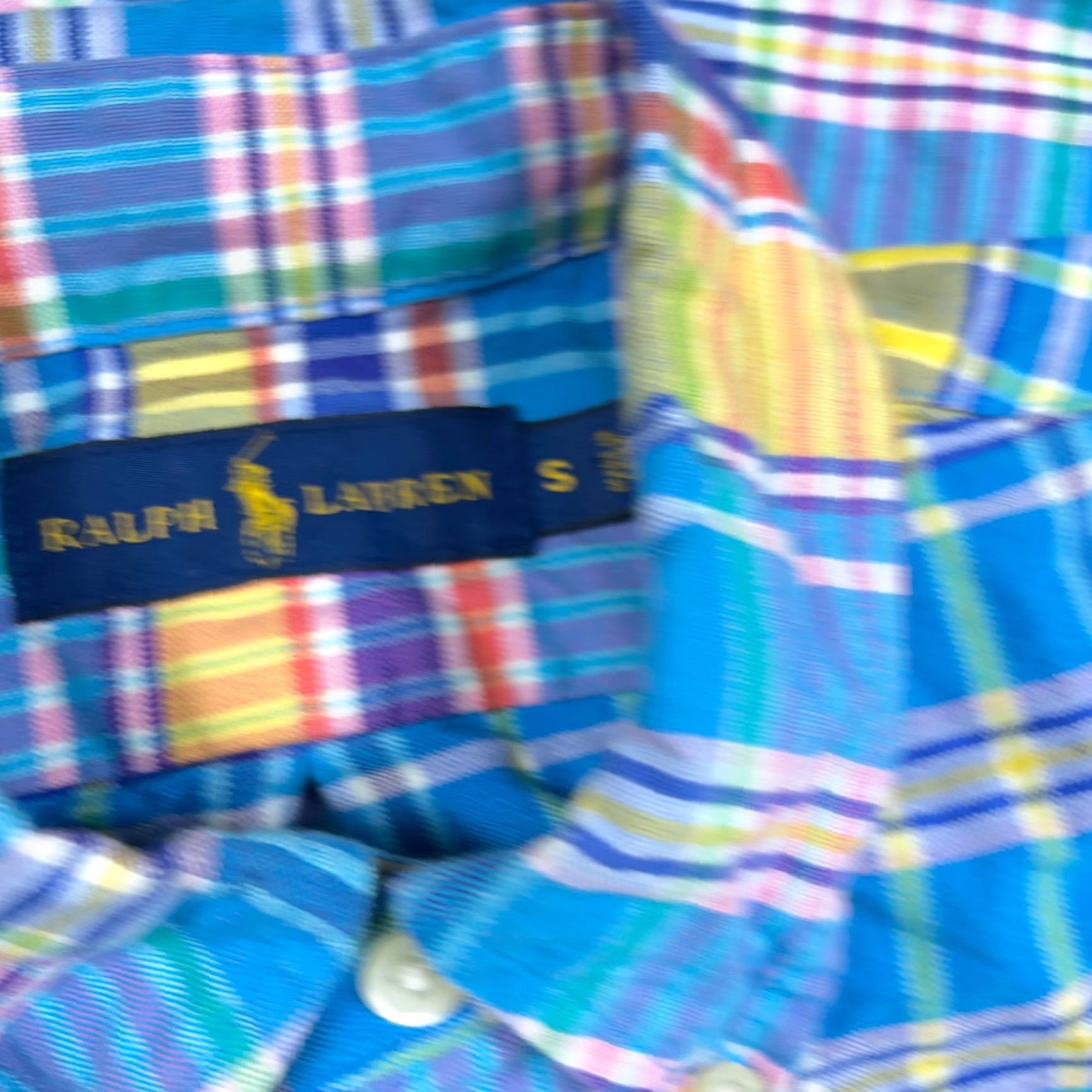 Ralph Lauren Ralph Lauren Shirt Men Small Blue Yellow Plaid Oxford Cloth Button Up Flesh Pony Size US S / EU 44-46 / 1 - 4 Thumbnail