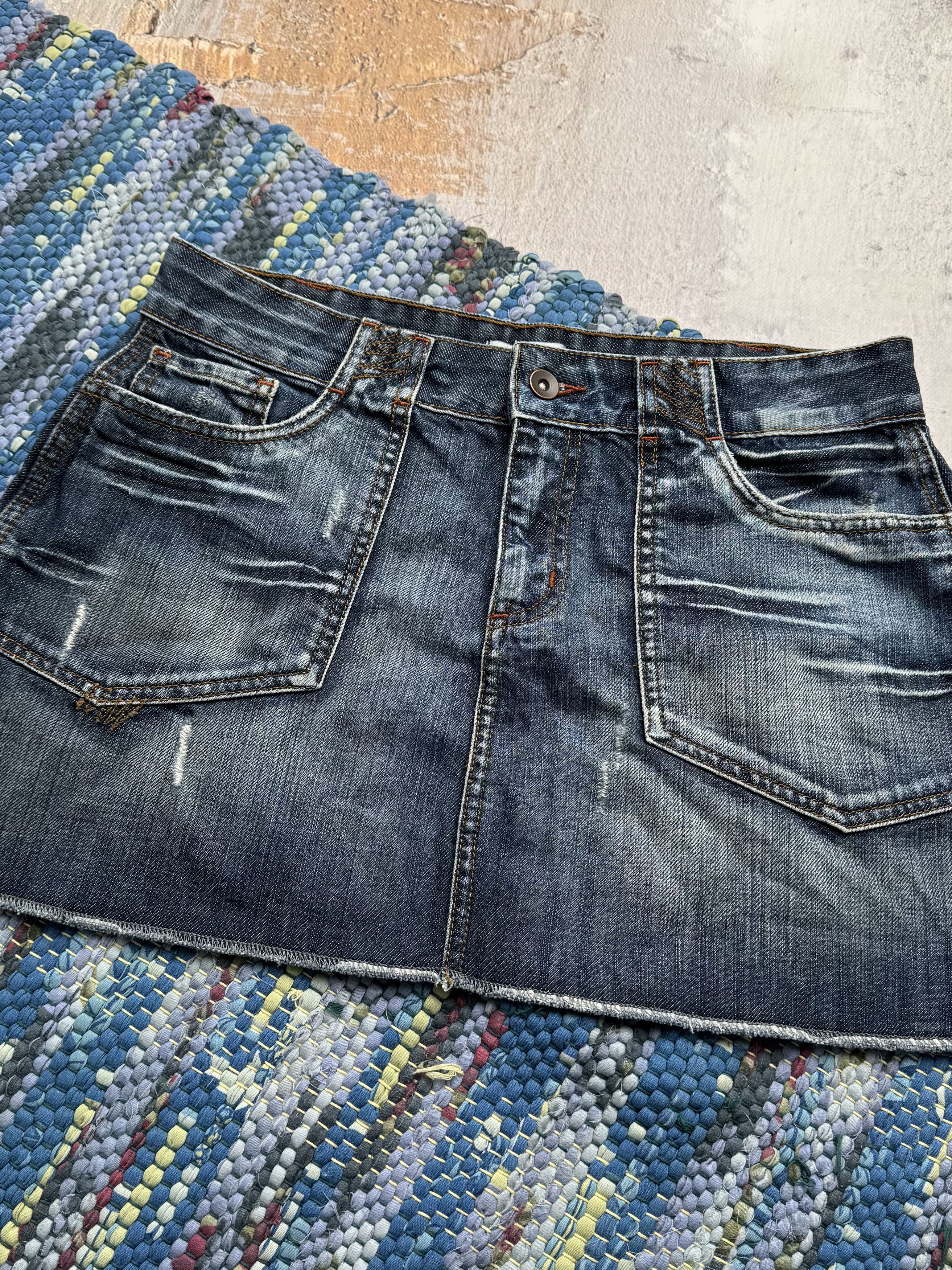 Vintage Vintage Denim Mini Skirt D15 Size 30" / US 8 / IT 44 - 2 Thumbnail