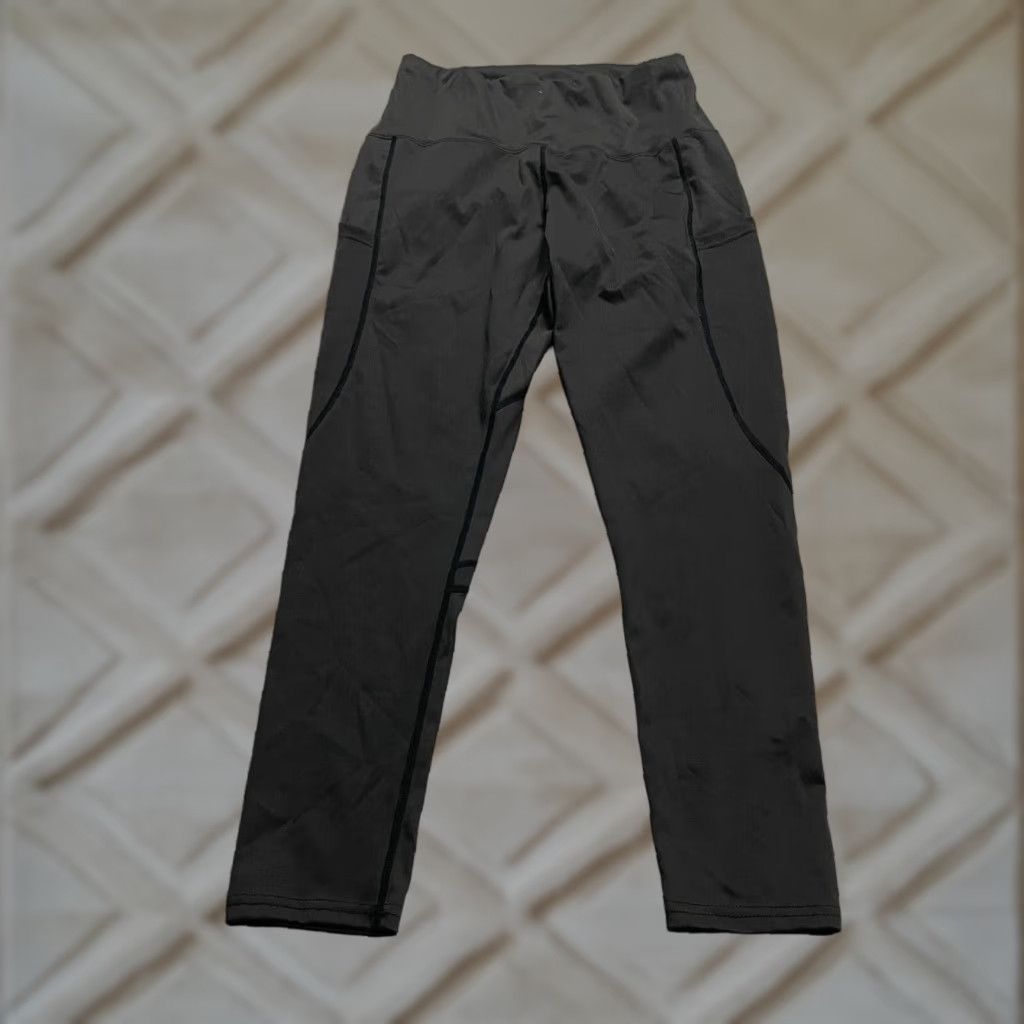Vintage Unbranded Compression Leggings Women Large Black High Rise Pocket Active 28x25.5 Size 36" / US 14 / IT 50 - 1 Thumbnail
