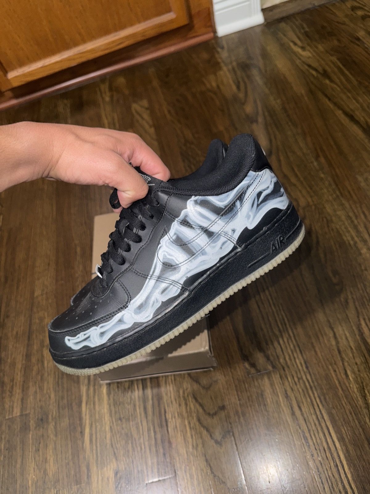 Nike Nike Air Force 1 Low Black Skeleton Halloween 2019 Grailed