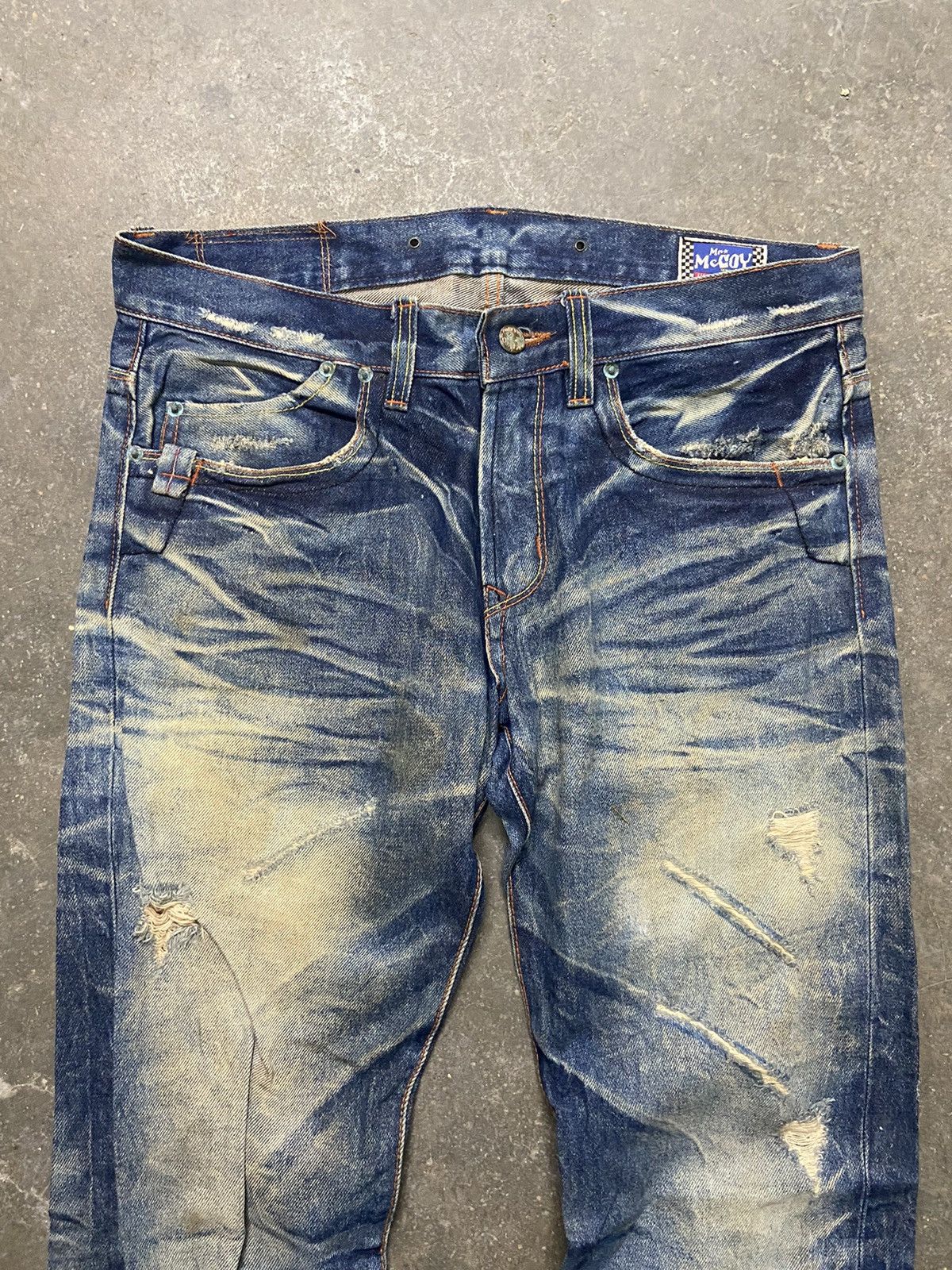 TOYS McCOY 🔥 Stain wash and distressed Mc Coy jeans Size US 34 / EU 50 - 2 Thumbnail
