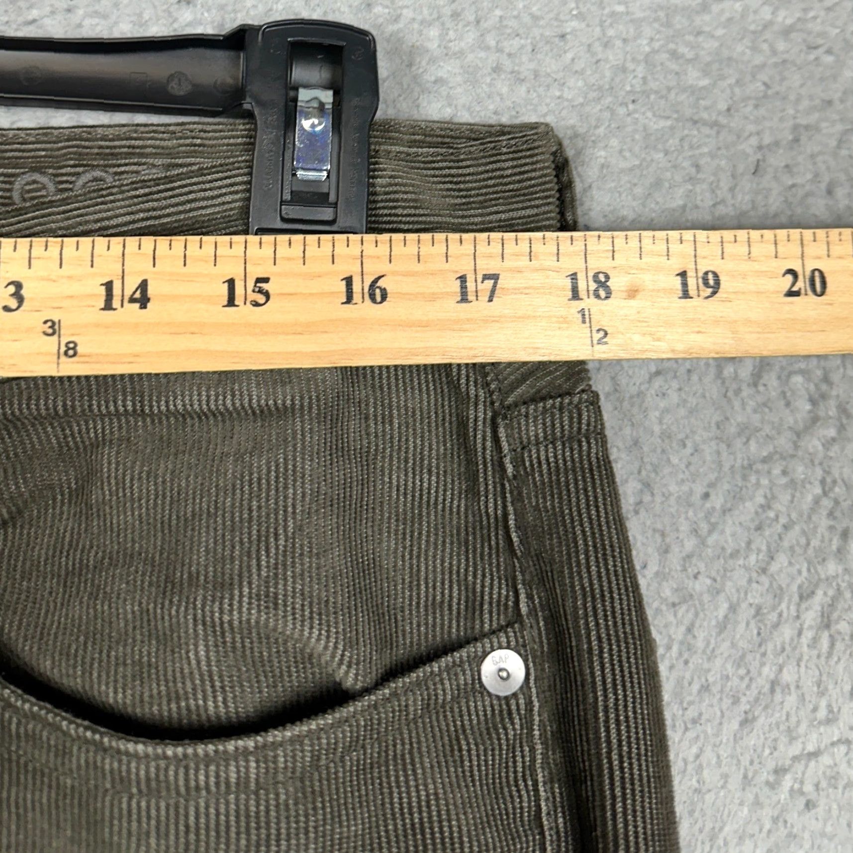 Gap Gap Corduroy Pants Slim 5-Pocket Olive Green Mens 34x28 Casual EUC Size US 34 / EU 50 - 6 Thumbnail