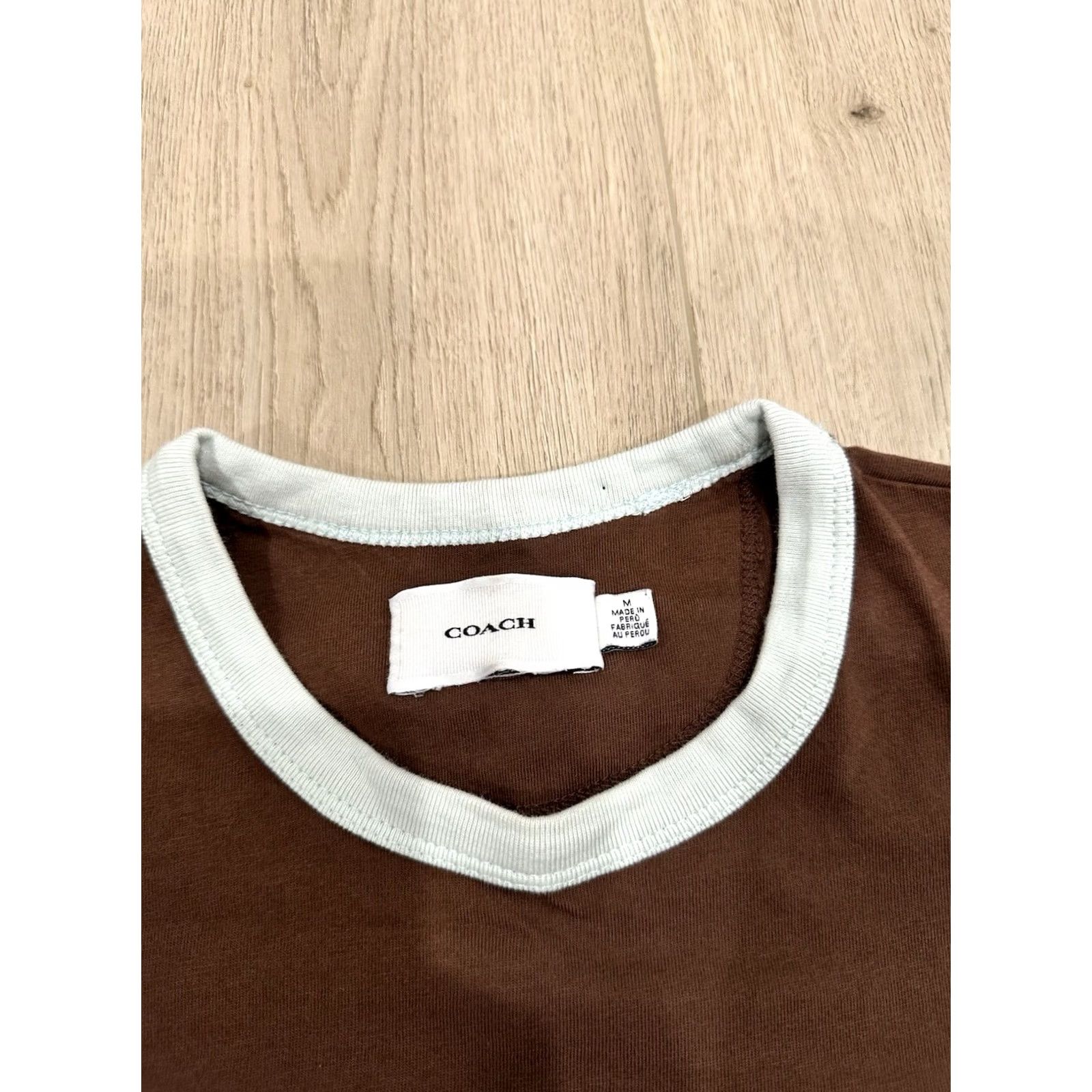 Coach Coach Shirt Womens M Brown Alpine Club Skiing Shrunken Ringer Short Sleeve Size M / US 6-8 / IT 42-44 - 5 Thumbnail