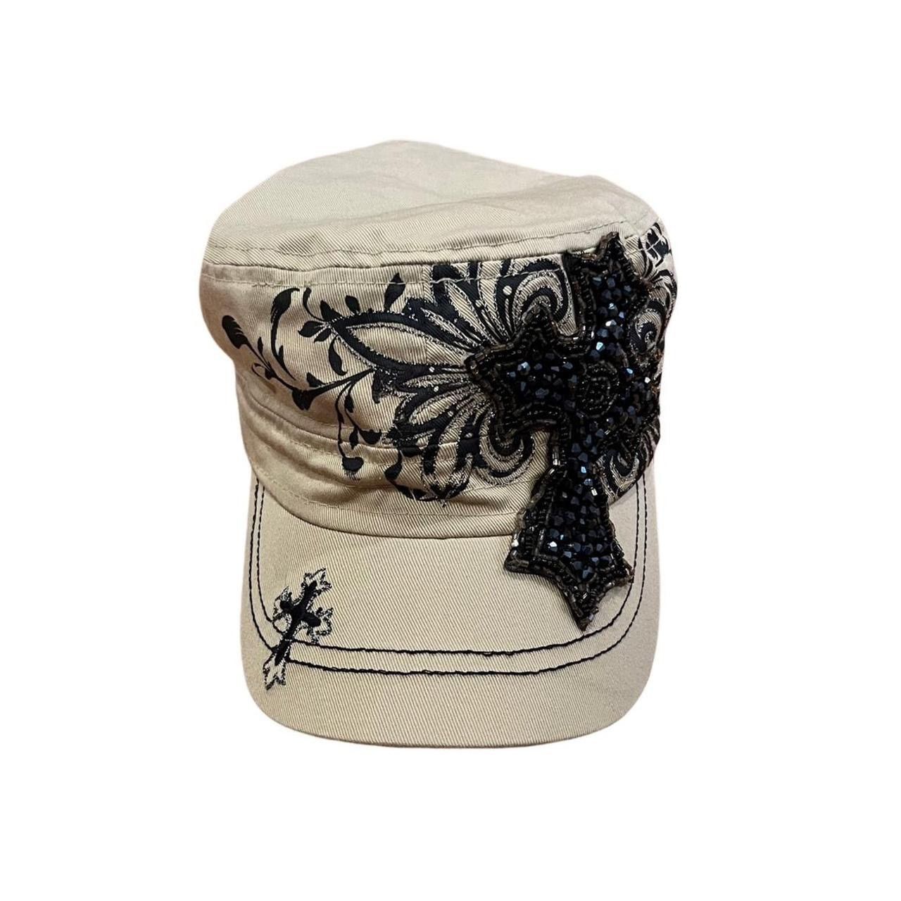 Other Rhinestone Military Style Hat Size ONE SIZE - 2 Thumbnail