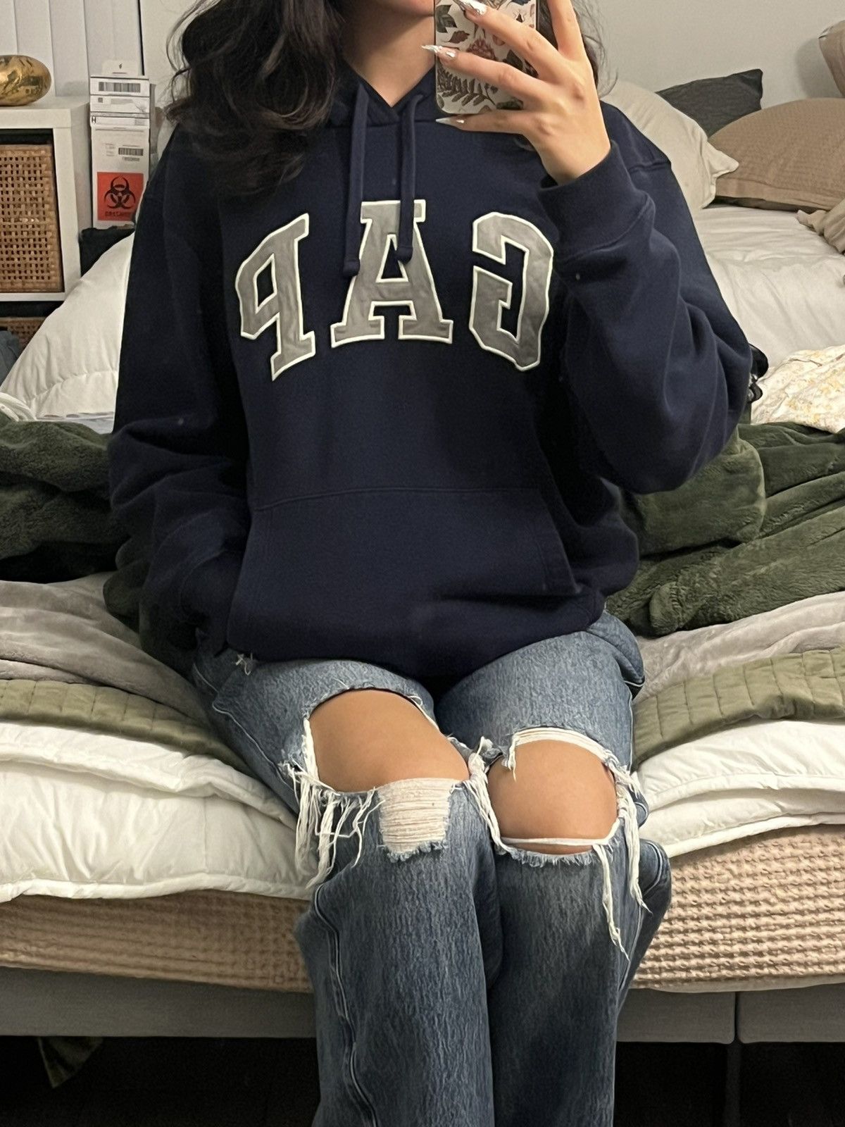 Gap Navy blue gap hoodie Size US M / EU 48-50 / 2 - 1 Thumbnail