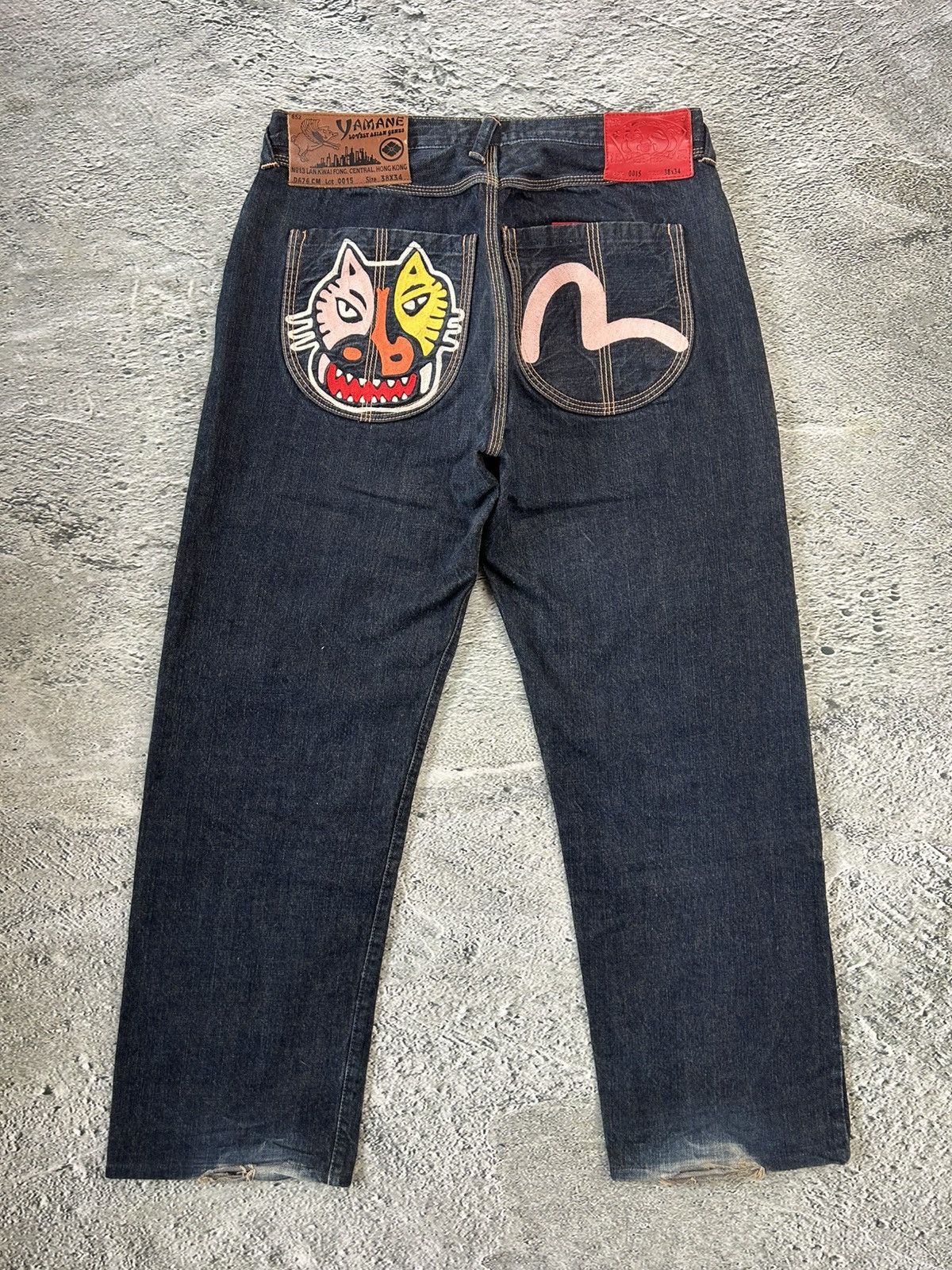 Evisu YAMANE by EVISU Jeans Tiger Embroidery Size 36 DS Vintage