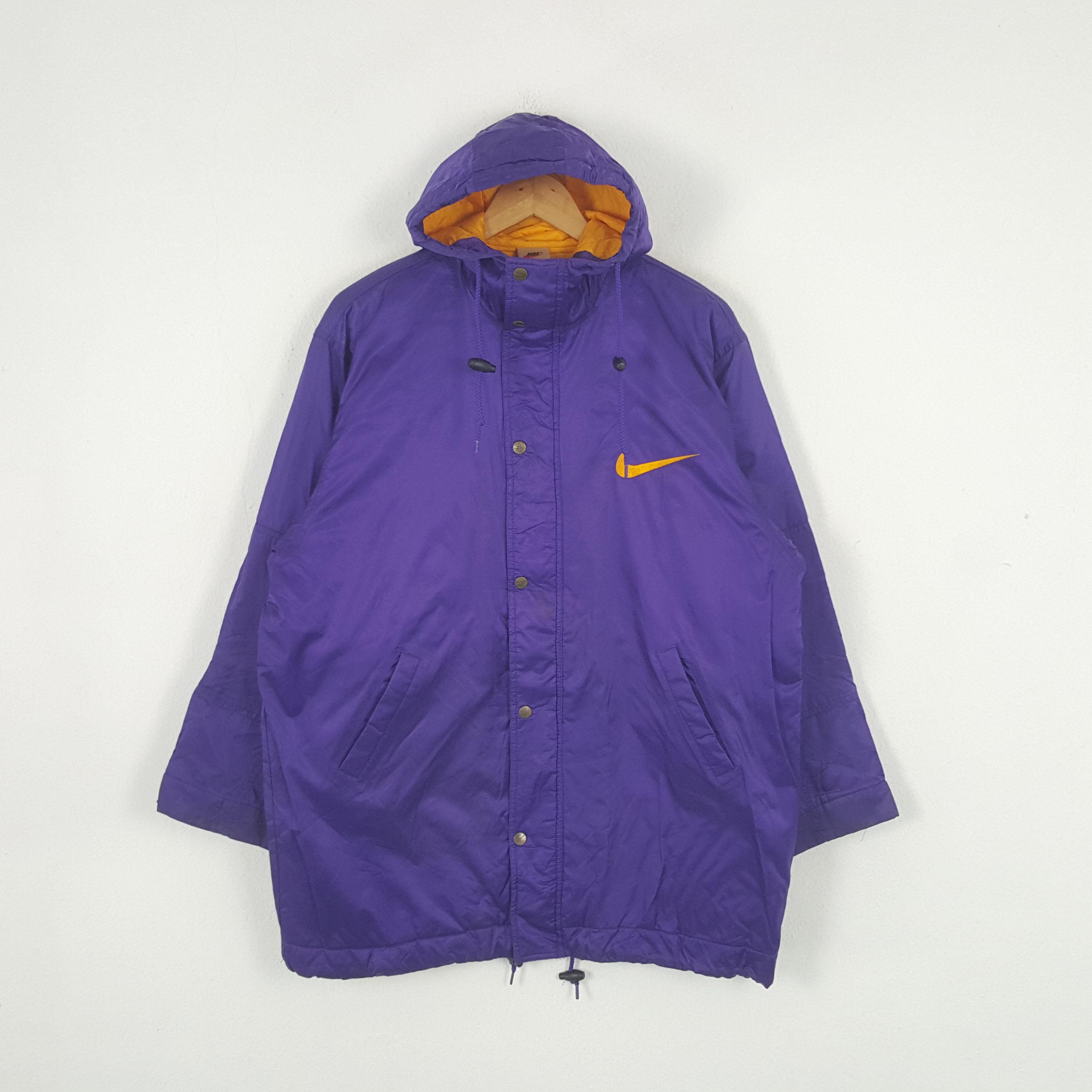 Nike × Vintage Vintage Nike Big Swoosh Outdoor Long Jacket C289N4 Size US L / EU 52-54 / 3 - 3 Thumbnail