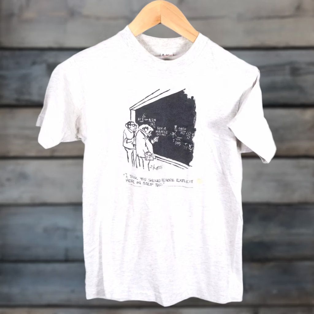 Fruit Of The Loom VINTAGE Fruit of the Loom T-Shirt 80s 1985 Art Funny Cartoon Gray Medium Mens Small Cotton Blend Modern Artwork Size US S / EU 44-46 / 1 - 1 Thumbnail