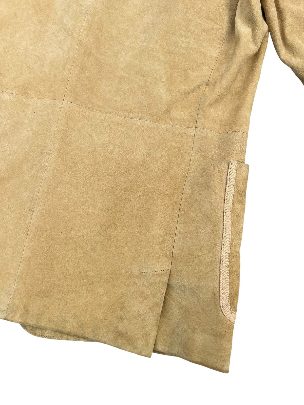 Mademoiselle Non Non Papas Japan Patina Suede Sheepskin Leather Blazer Jacket Size US L / EU 52-54 / 3 - 23 Thumbnail