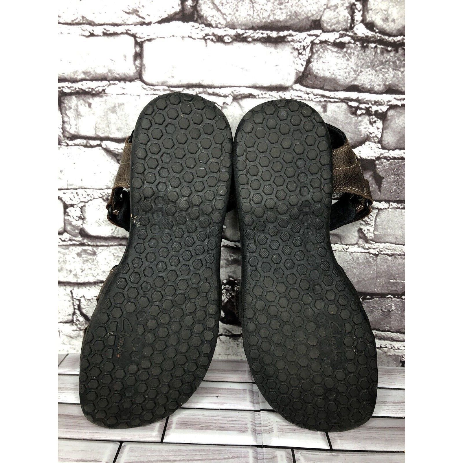 Clarks Clarks Brown Leather Synthetic Hiking Outdoor Strap Sandals Size US 11 / EU 44 - 13 Thumbnail