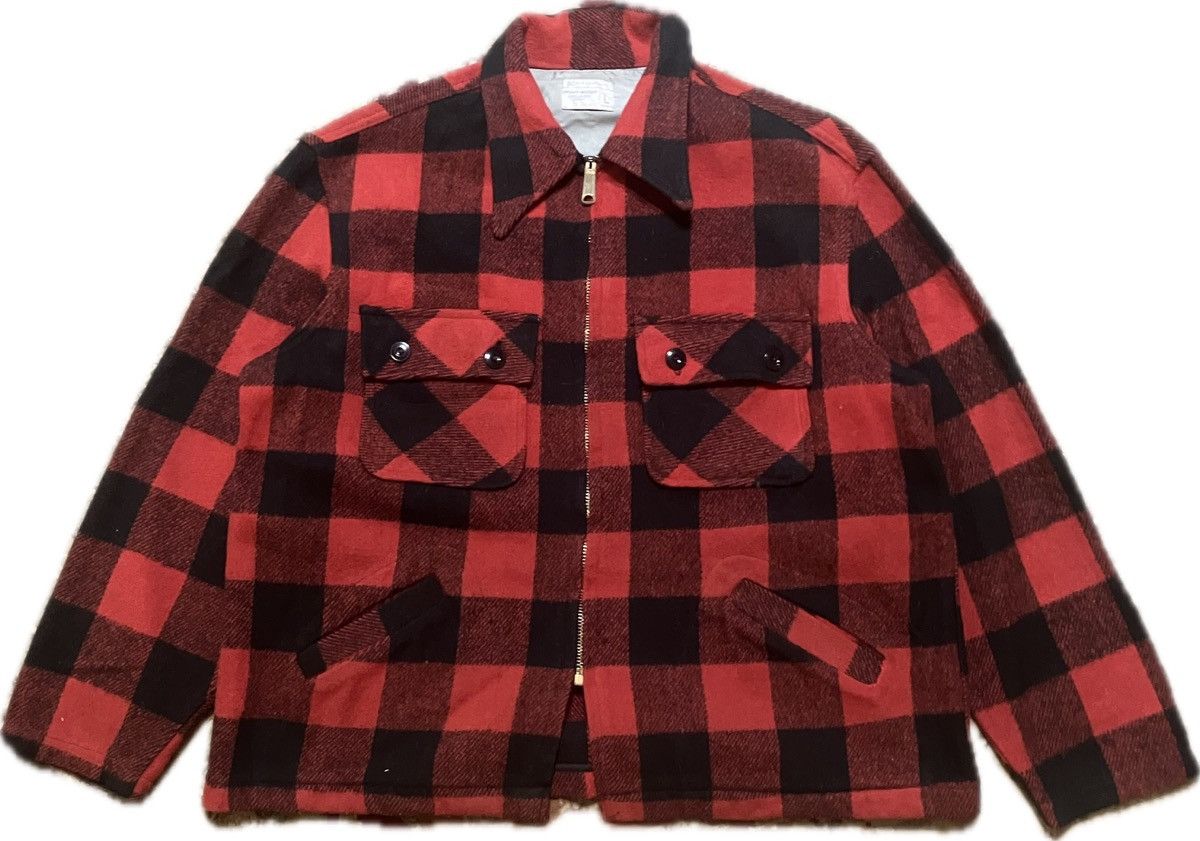 JCPenney × Vintage × Woolrich Woolen Mills 70’s Buffalo Check Wool Blend Zip Jacket Size US L / EU 52-54 / 3 - 1 Thumbnail