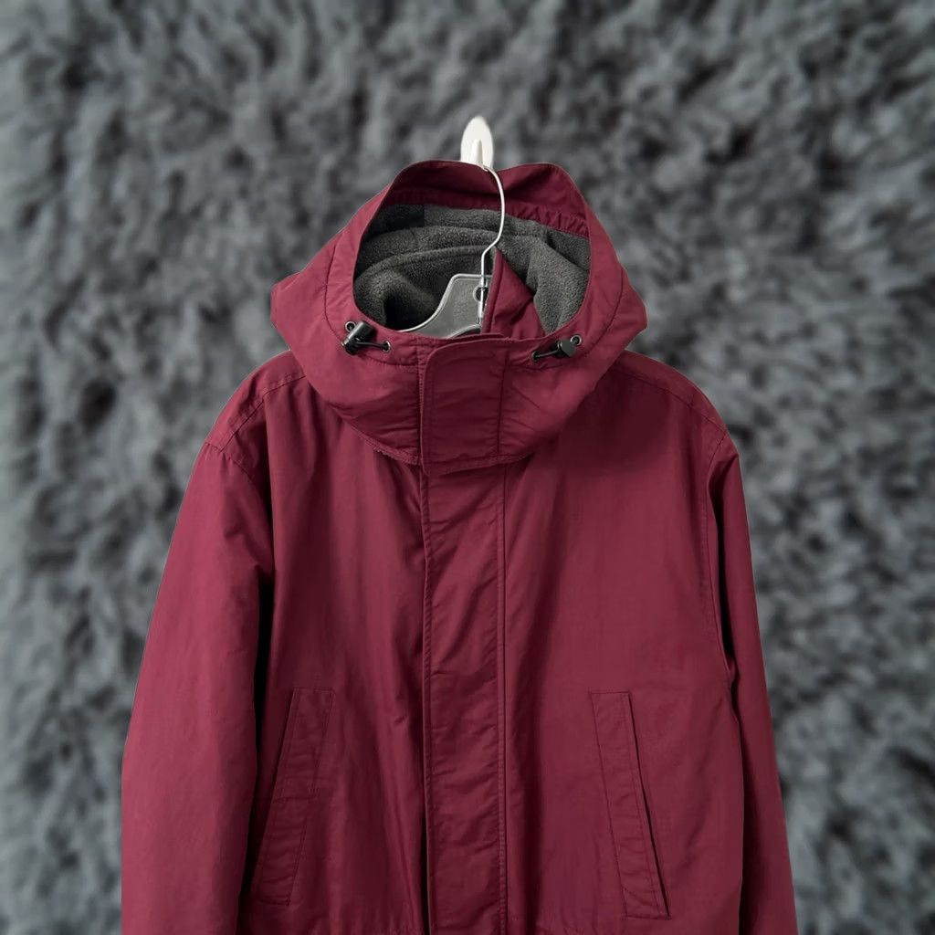 Lands' End Lands' End Squall Parka Jacket Mens M Maroon Full Zip Hooded Insulated Fleece Lined Pocketed Mid-Length Regualr Fit Size US M / EU 48-50 / 2 - 1 Thumbnail