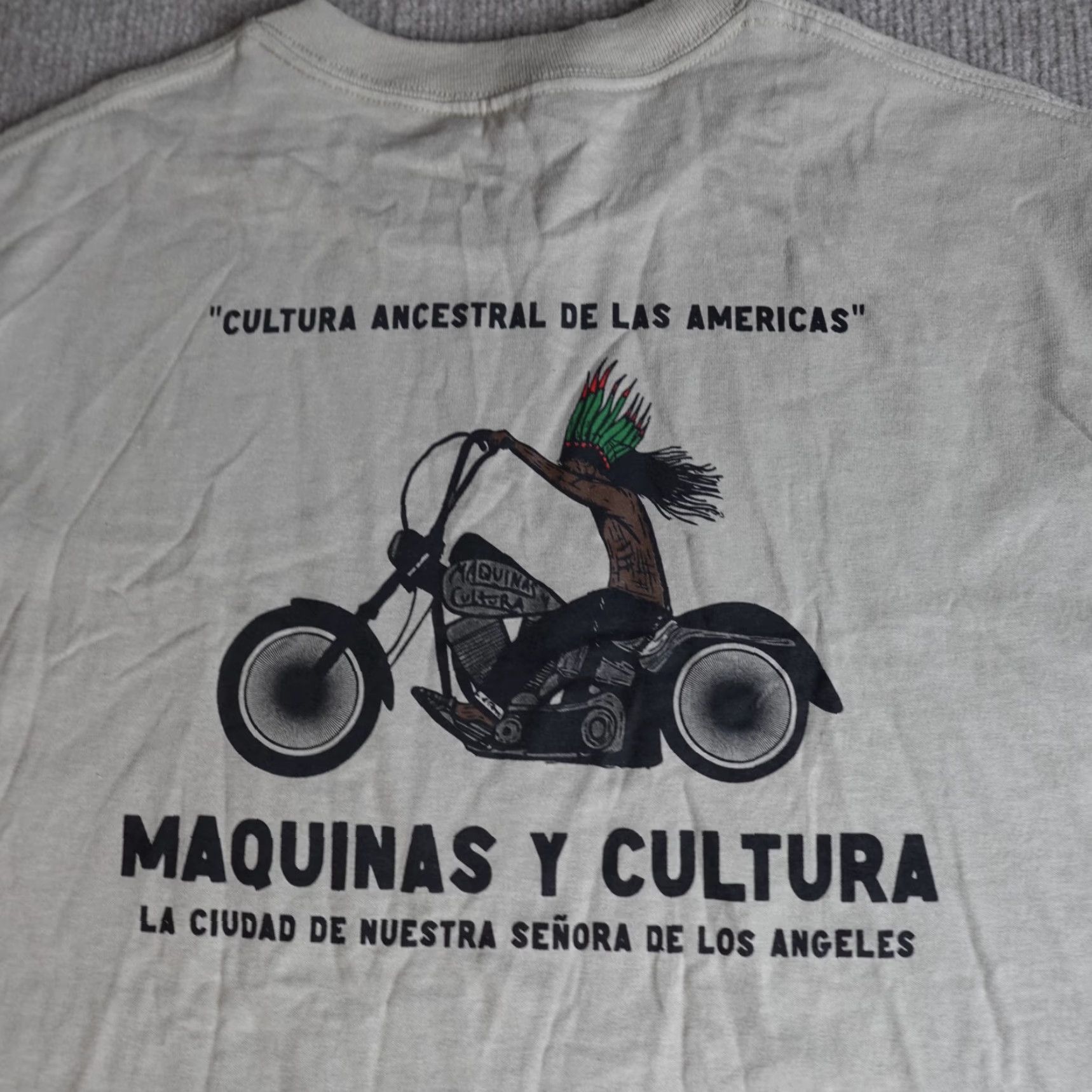 Vintage Maquinas Y Cultura Mens T-Shirt Regular Short Sleeve Beige Double-Sided USA Made in USA Large L Shirt Men Vintage No Size US L / EU 52-54 / 3 - 2 Thumbnail