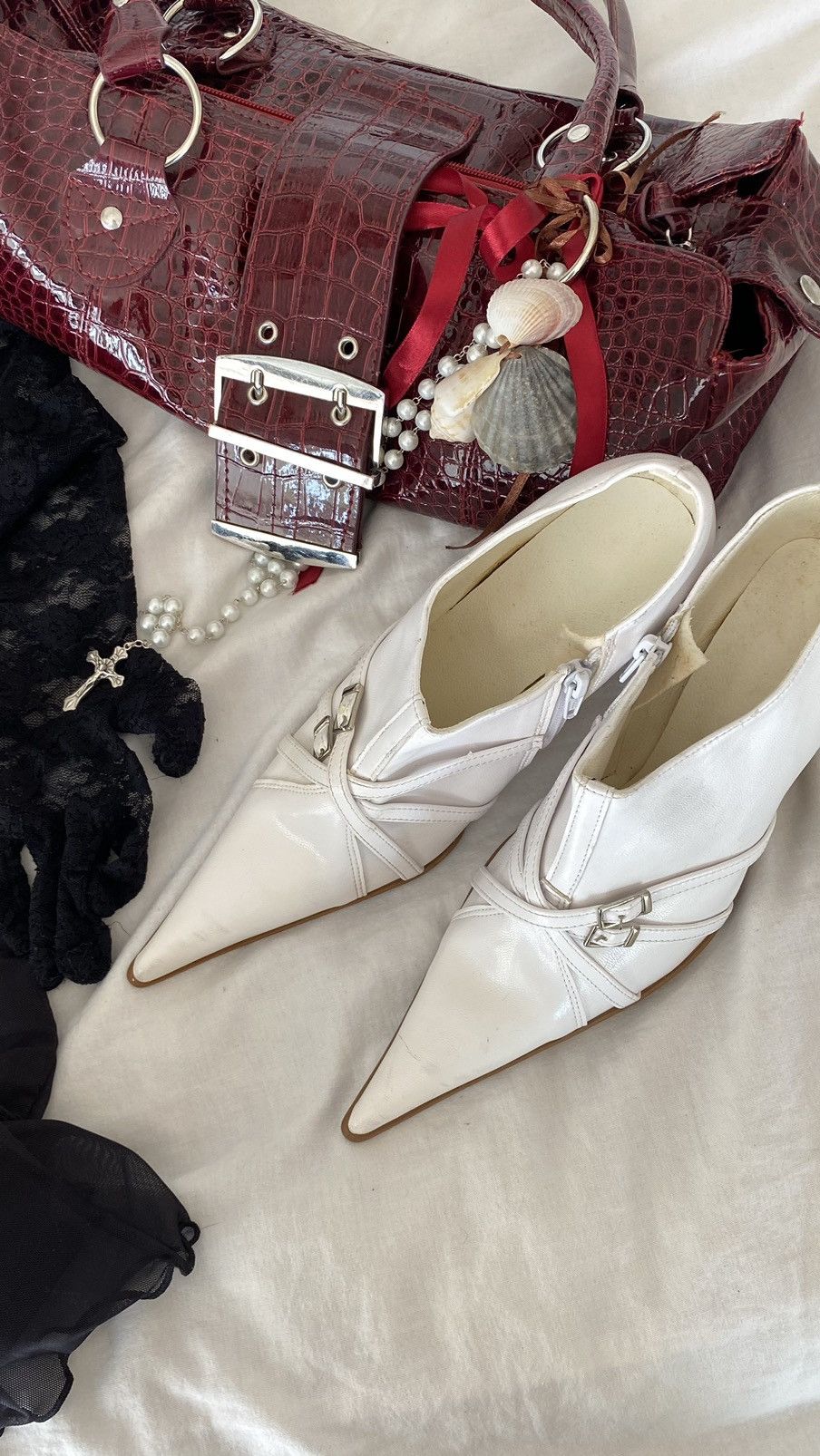 Vintage Vintage white pointy toe boots Size US 5.5 / IT 35.5 - 6 Thumbnail