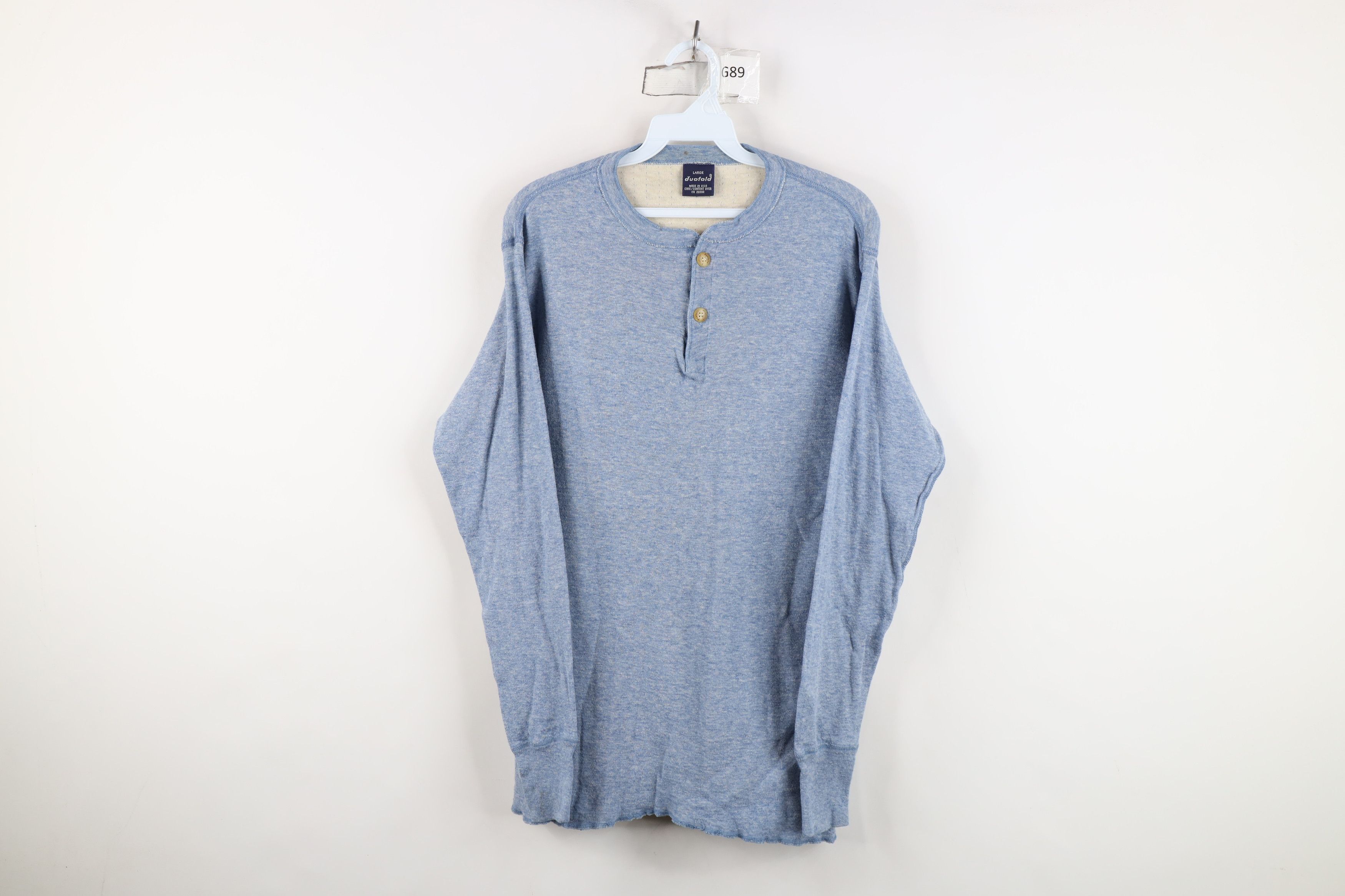 Vintage Vintage 70s Streetwear Double Wall Henley T-Shirt USA Size US L / EU 52-54 / 3 - 1 Thumbnail