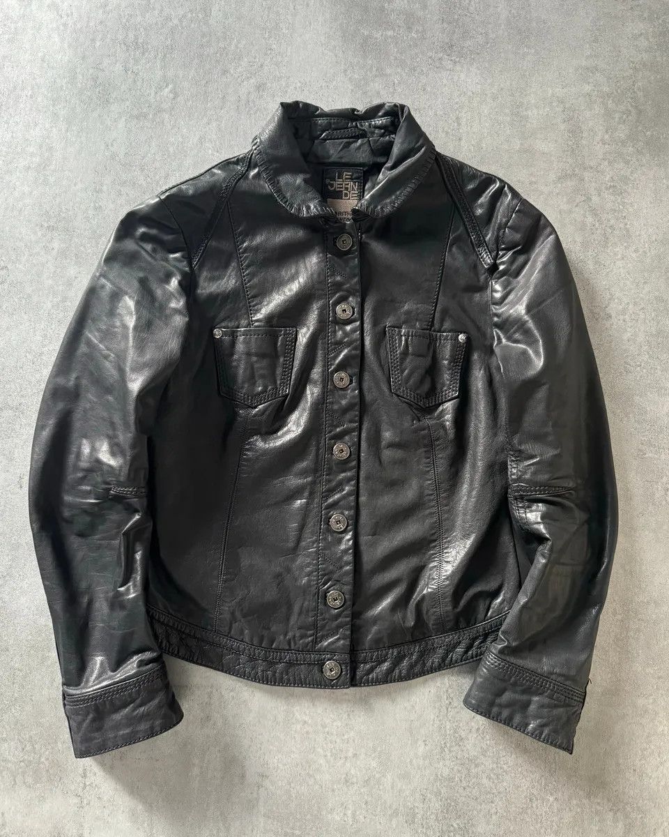 Designer × Marithe + Francois Girbaud × Vintage SS2013 Marithé + François Girbaud Calfwax Black Shadow Jacket Size S / US 4 / IT 40 - 1 Thumbnail