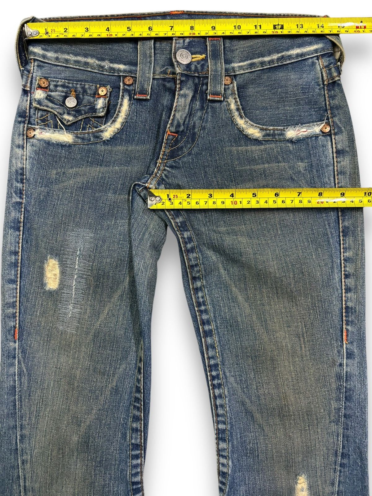 True Religion Vintage True Religion Joey Mud Washed Flare Distressed Jeans Size US 28 / EU 44 - 14 Thumbnail